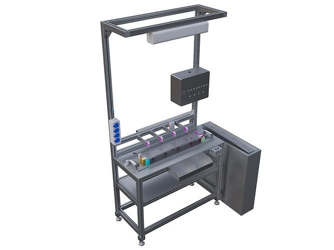 Pre-installation station of crossbeam in sunroof assembly line 3D model