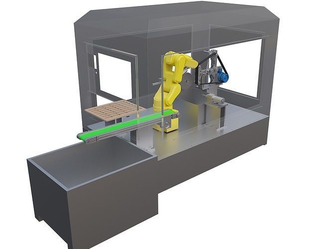 Robot grinding machine 3D model