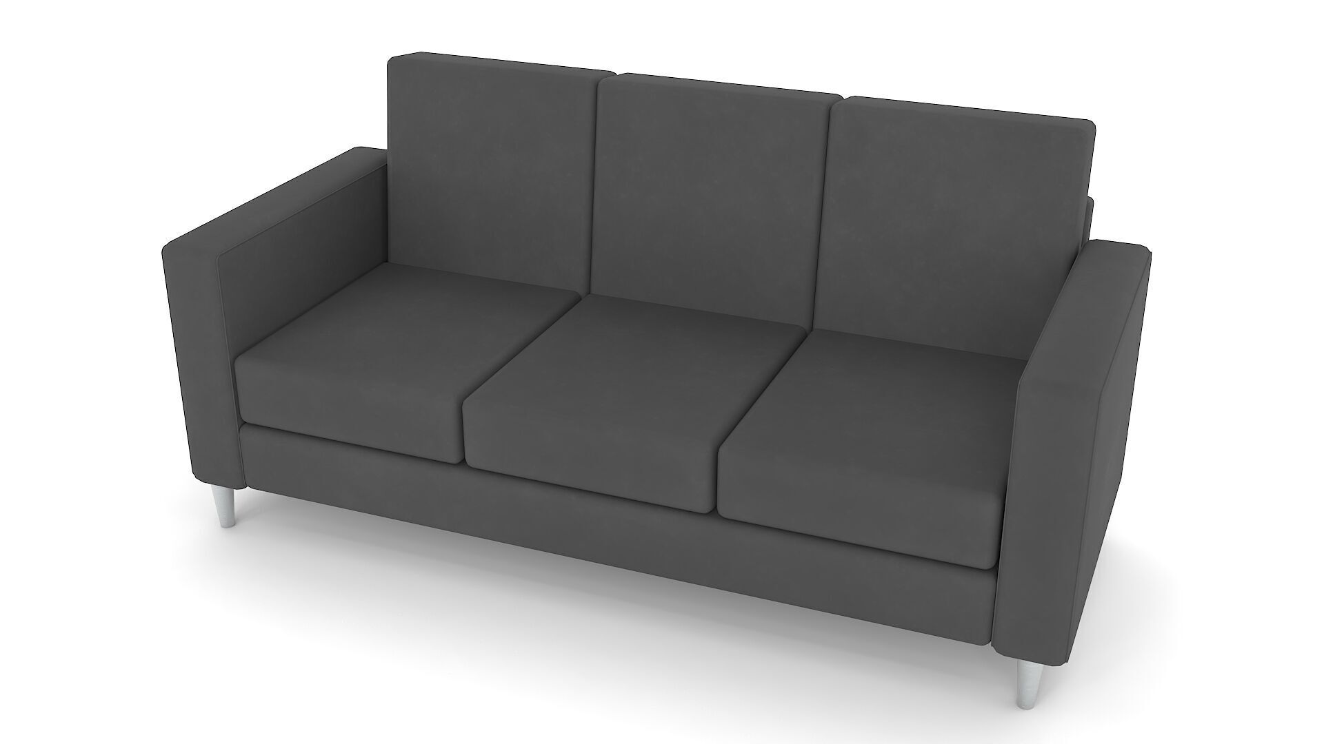 Black Leather Sofa Low-poly 3D model_1