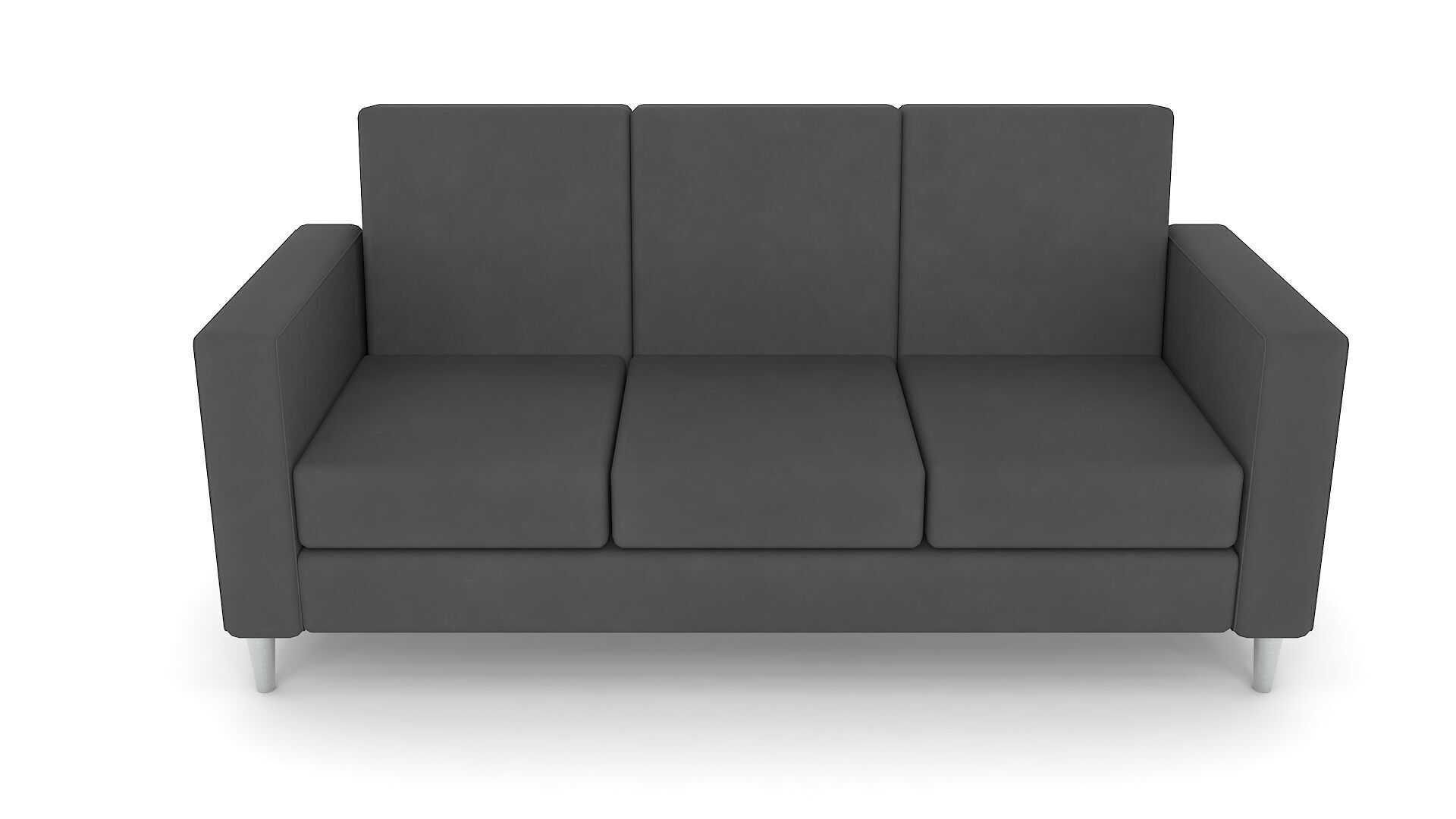 Black Leather Sofa Low-poly 3D model_2