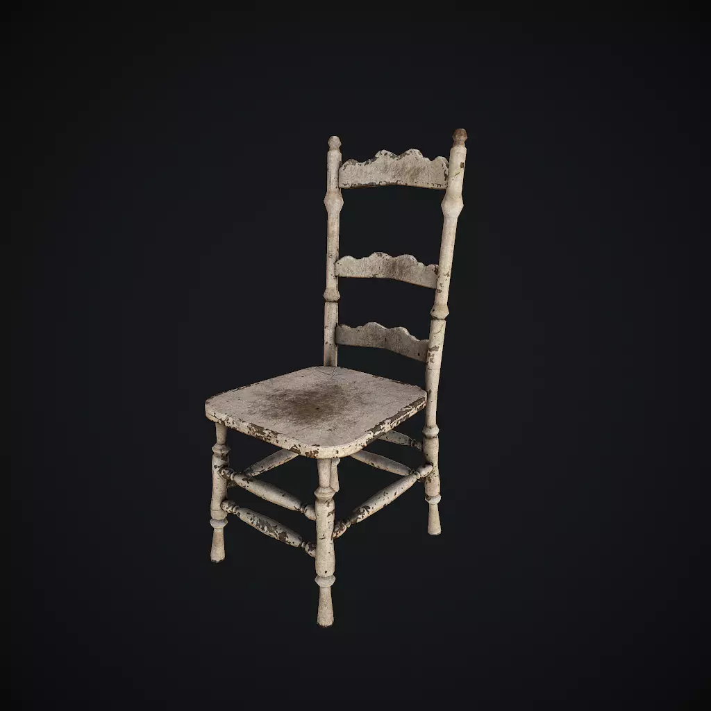 Old Chair pbr Low-poly 3D model_0