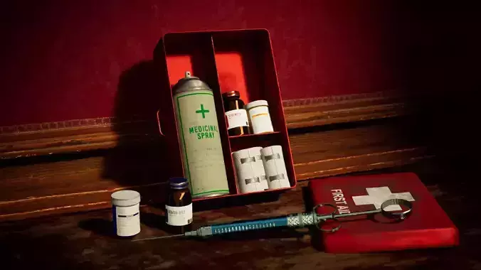 Lowpoly First Aid Props Pack Low-poly 3D model