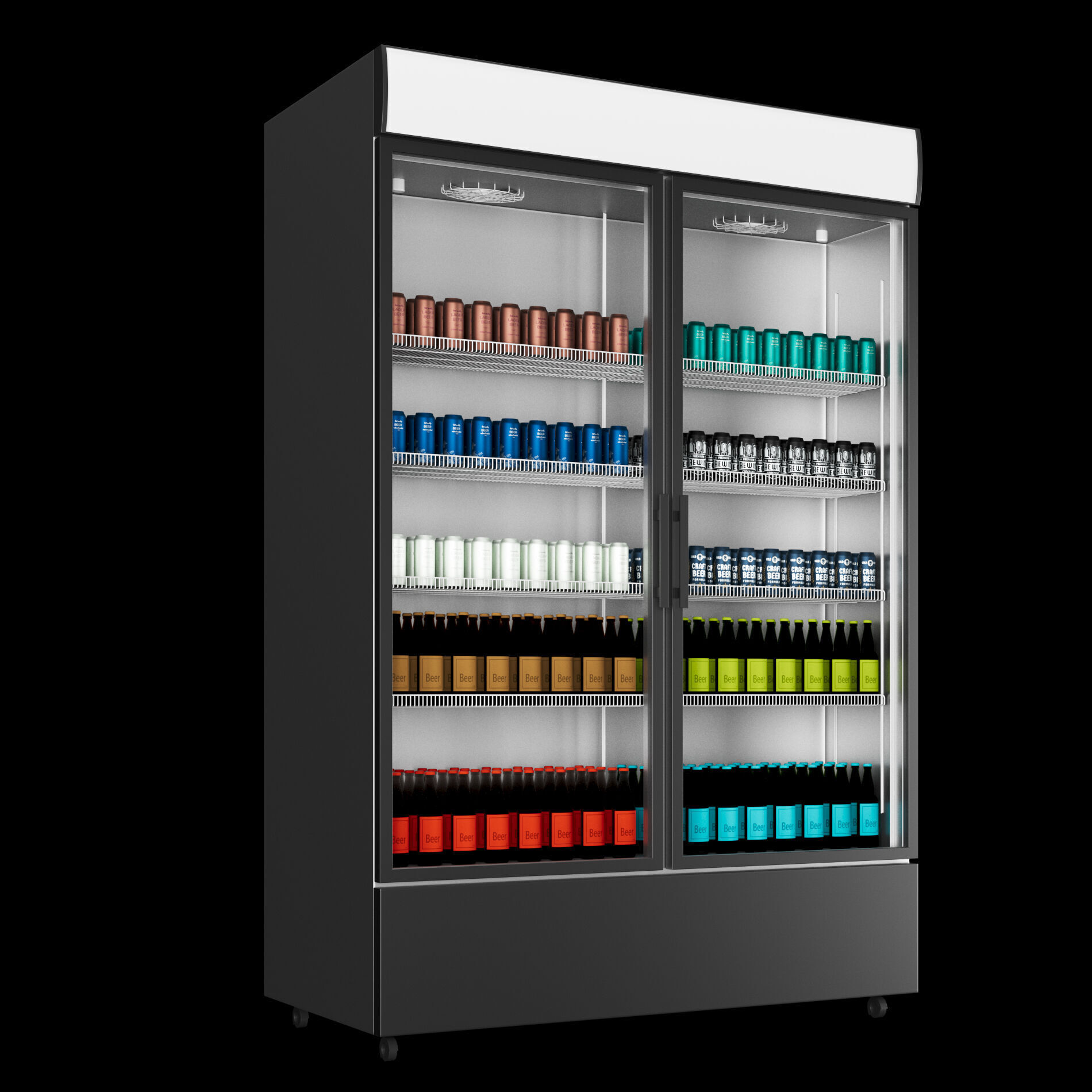 Fridge with drinks 2 3D model_1