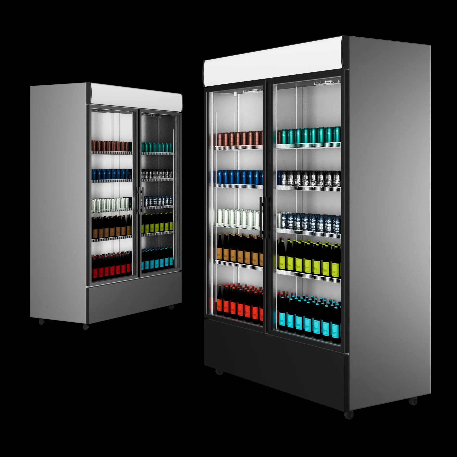 Fridge with drinks 2 3D model_0