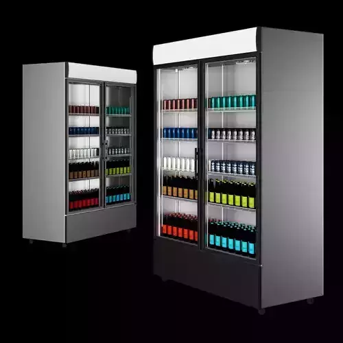 Fridge with drinks 2 3D model
