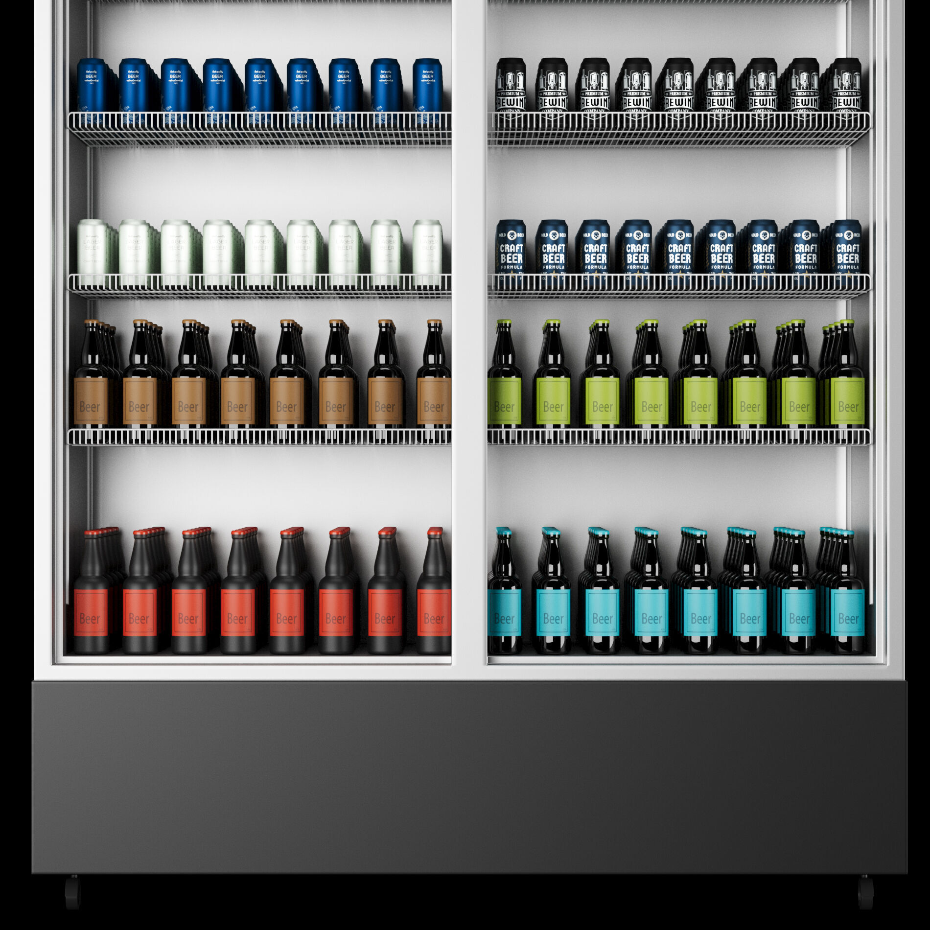Fridge with drinks 2 3D model_9