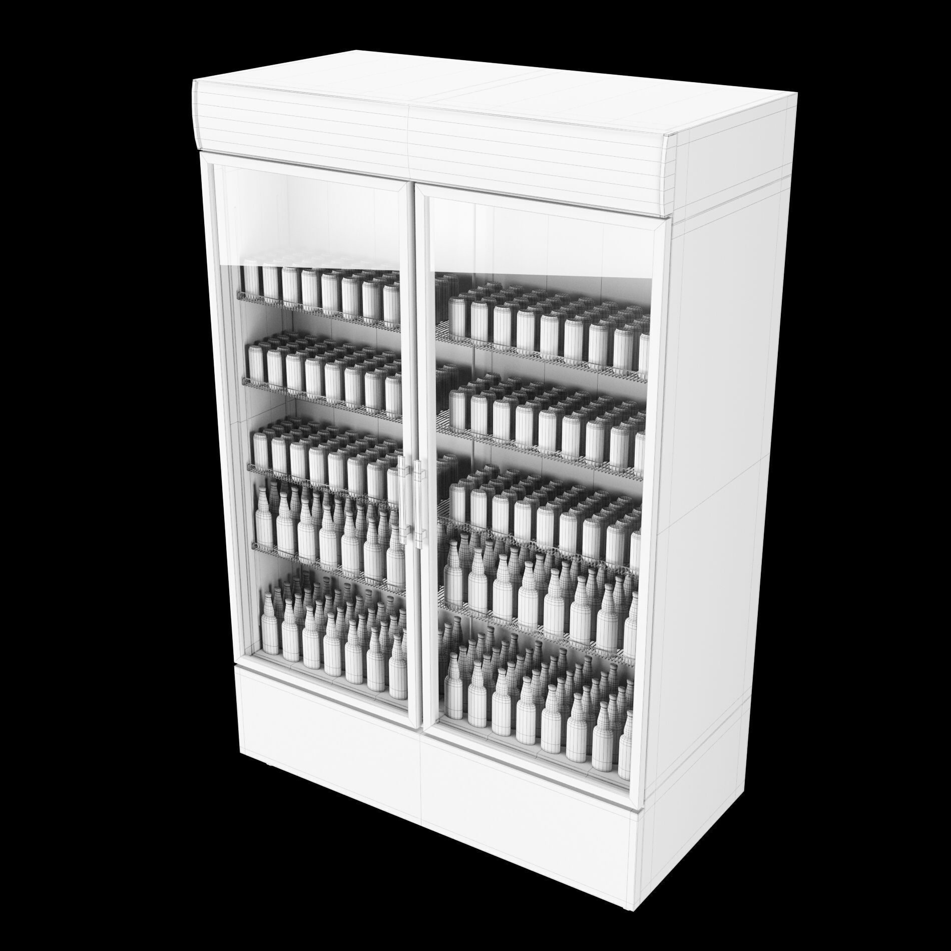 Fridge with drinks 2 3D model_4