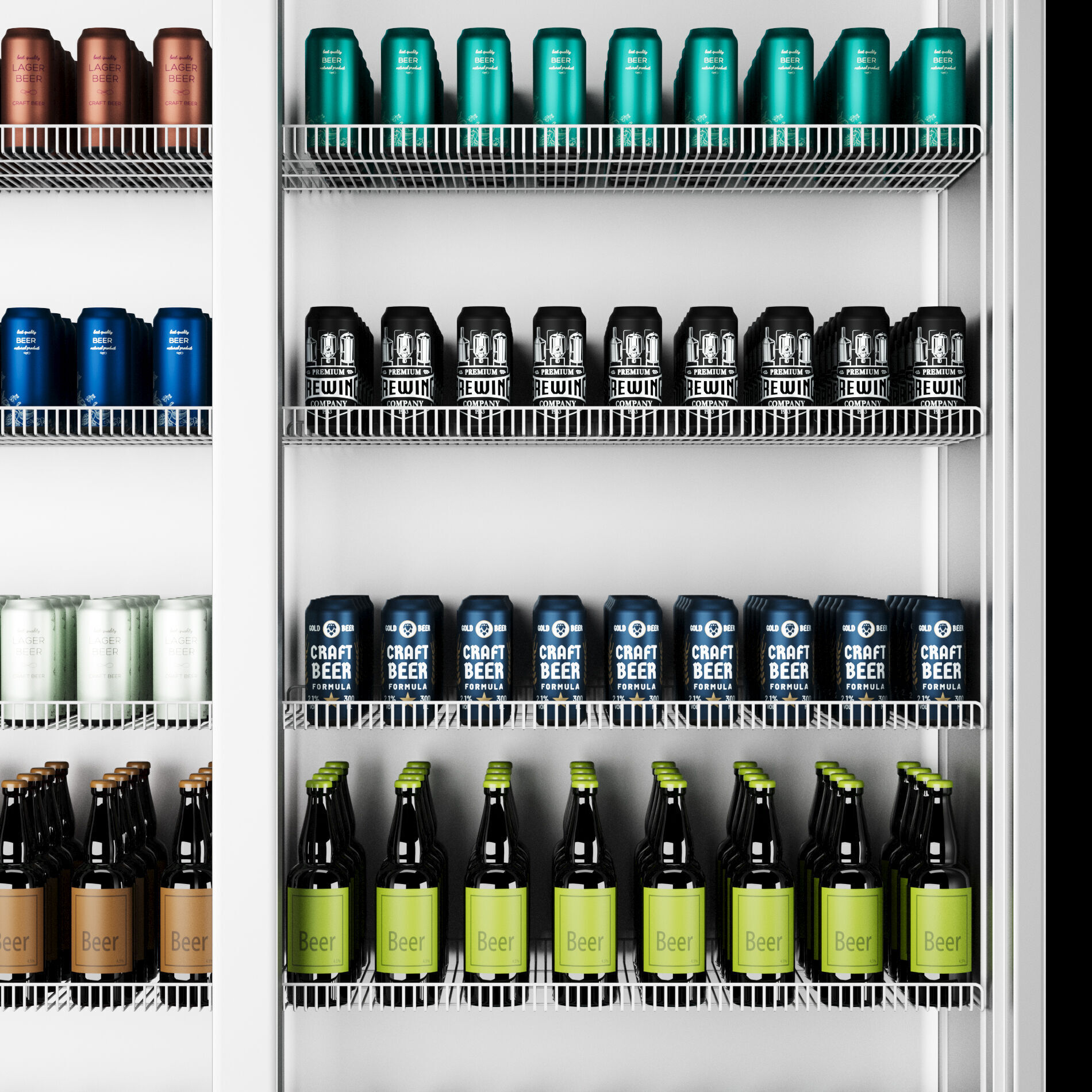 Fridge with drinks 2 3D model_7