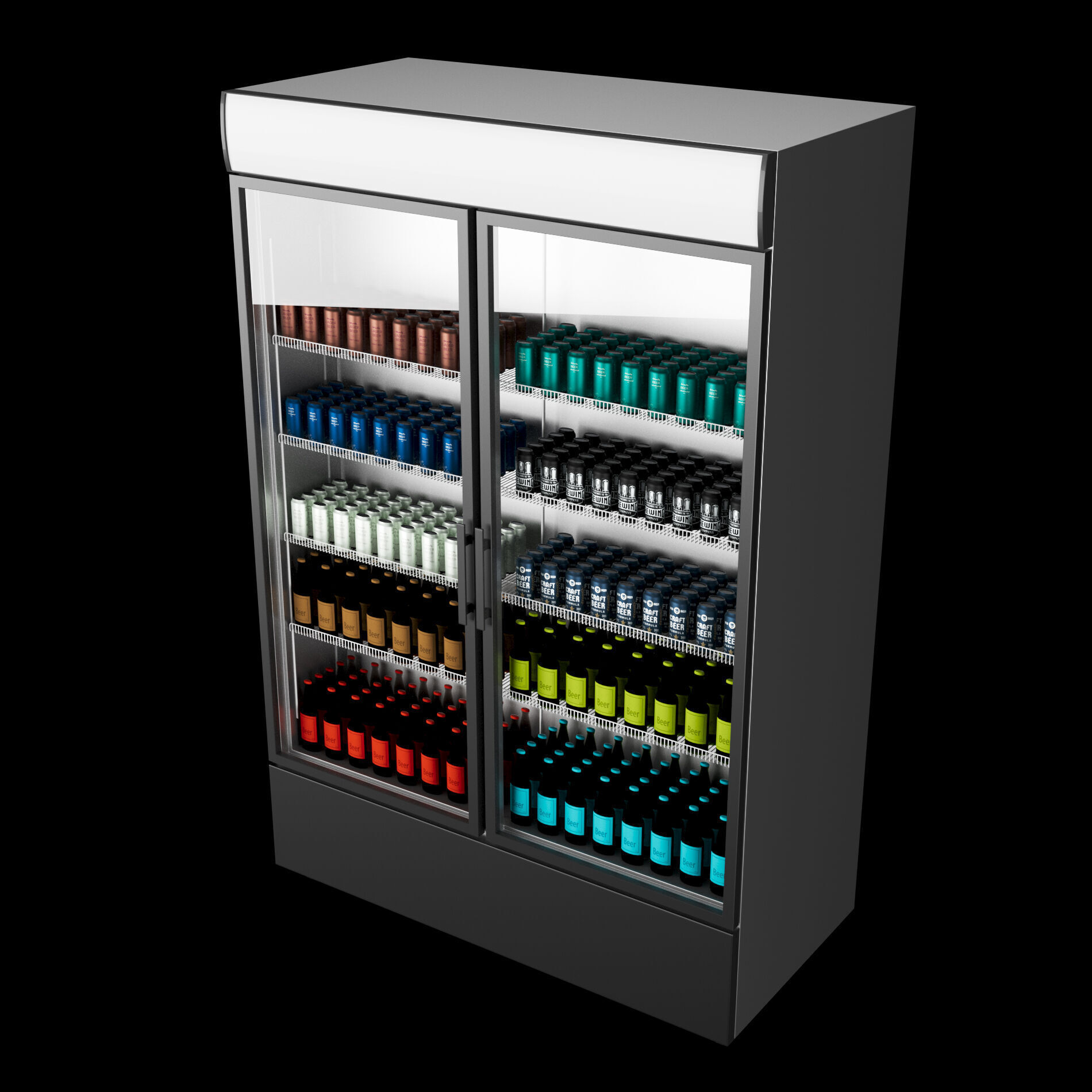 Fridge with drinks 2 3D model_3