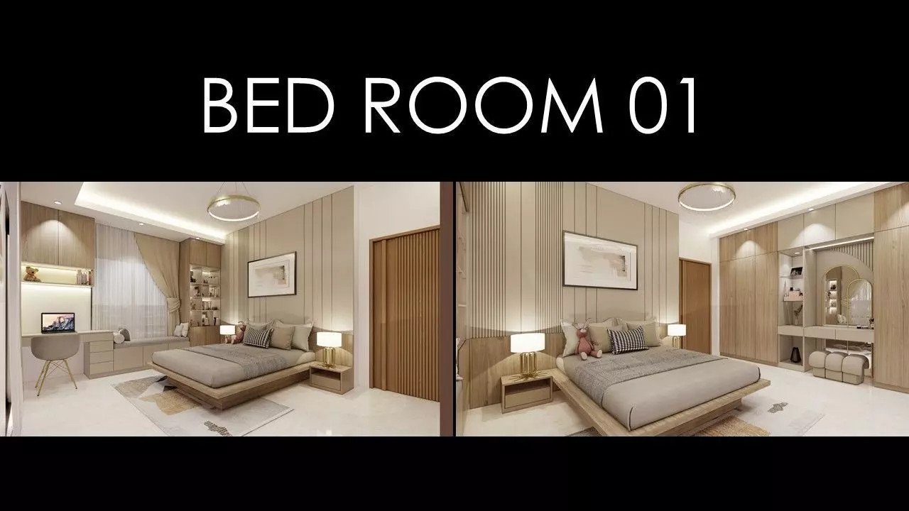 MORDERN BEDROOM INTERIOR Low-poly 3D model