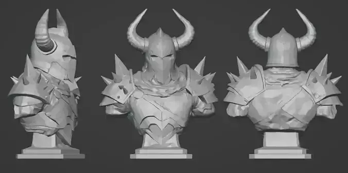 Dark Armored Chaos Knight Bust 