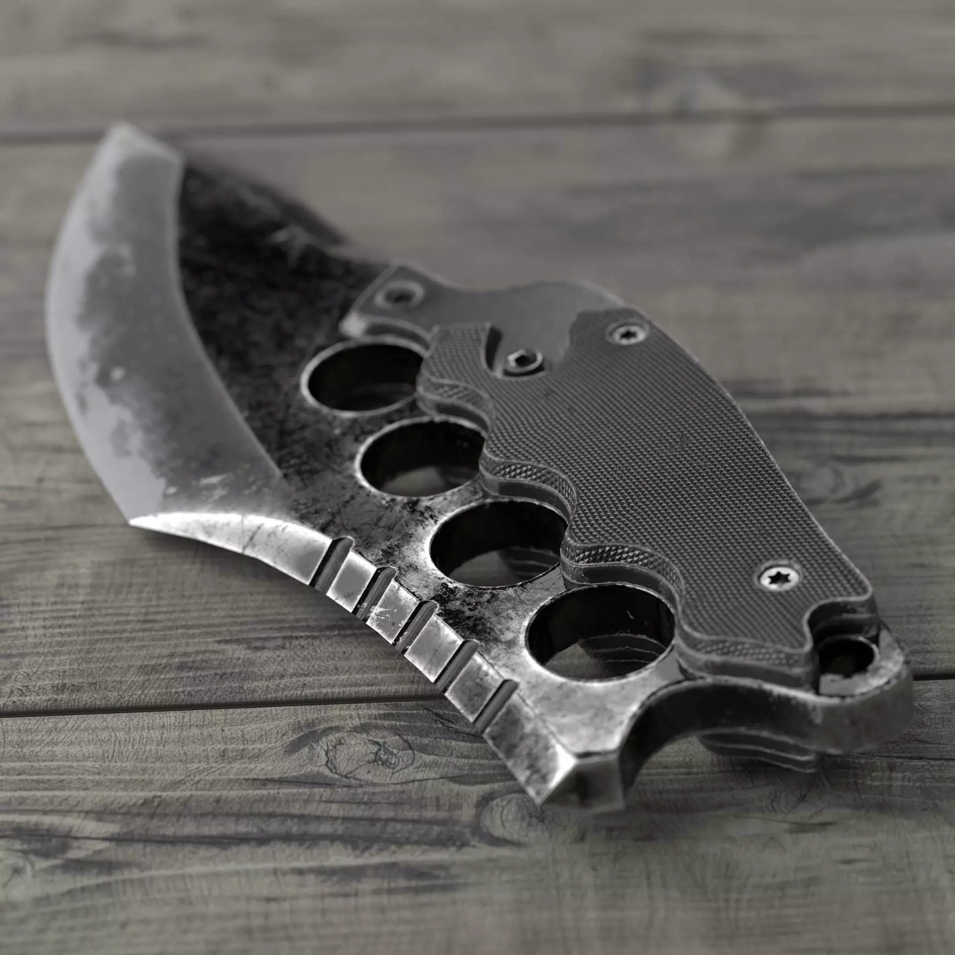 Combat hunter knife low poly Low-poly 3D model_0