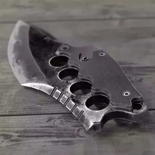 Combat hunter knife low poly Low-poly 3D model