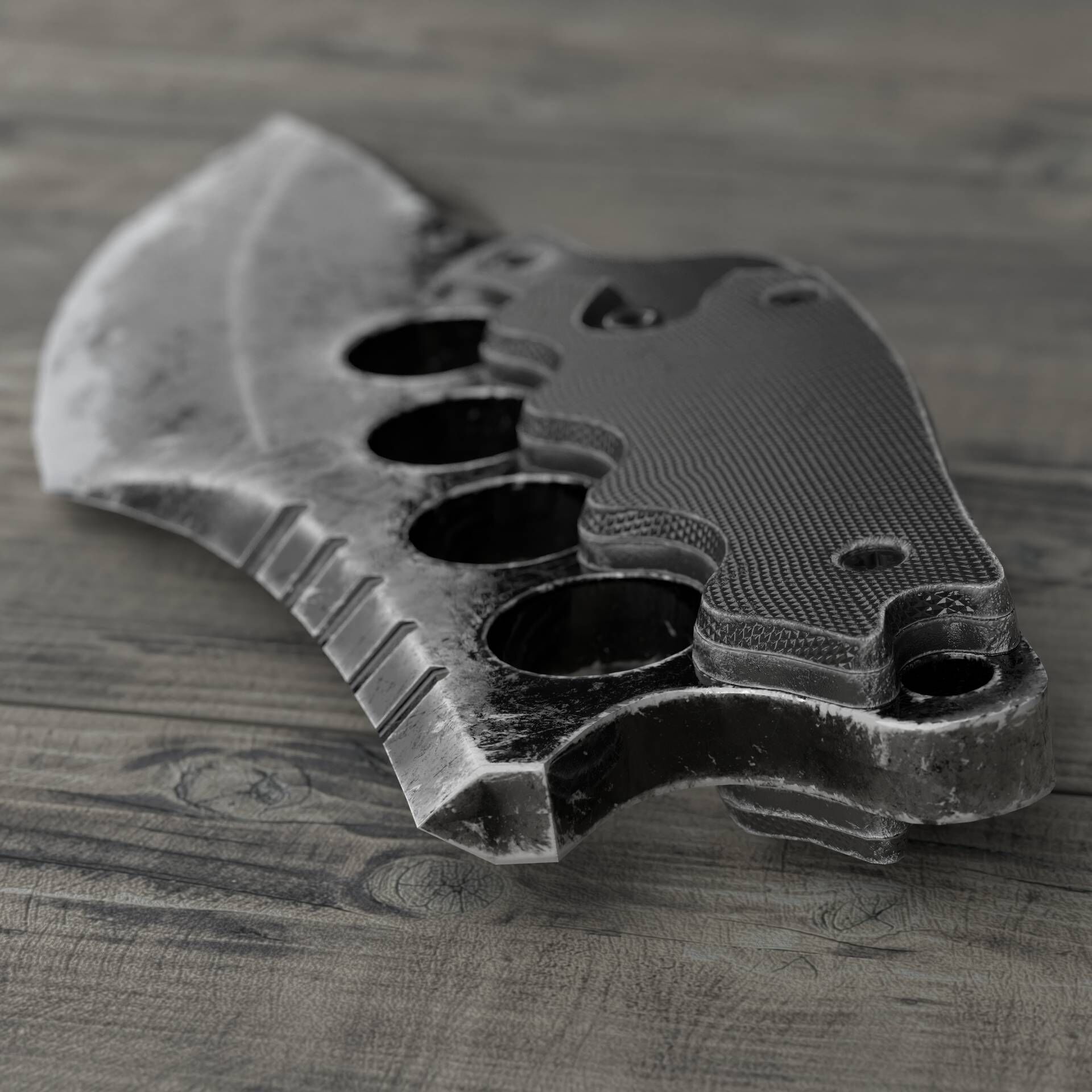 Combat hunter knife low poly Low-poly 3D model_6