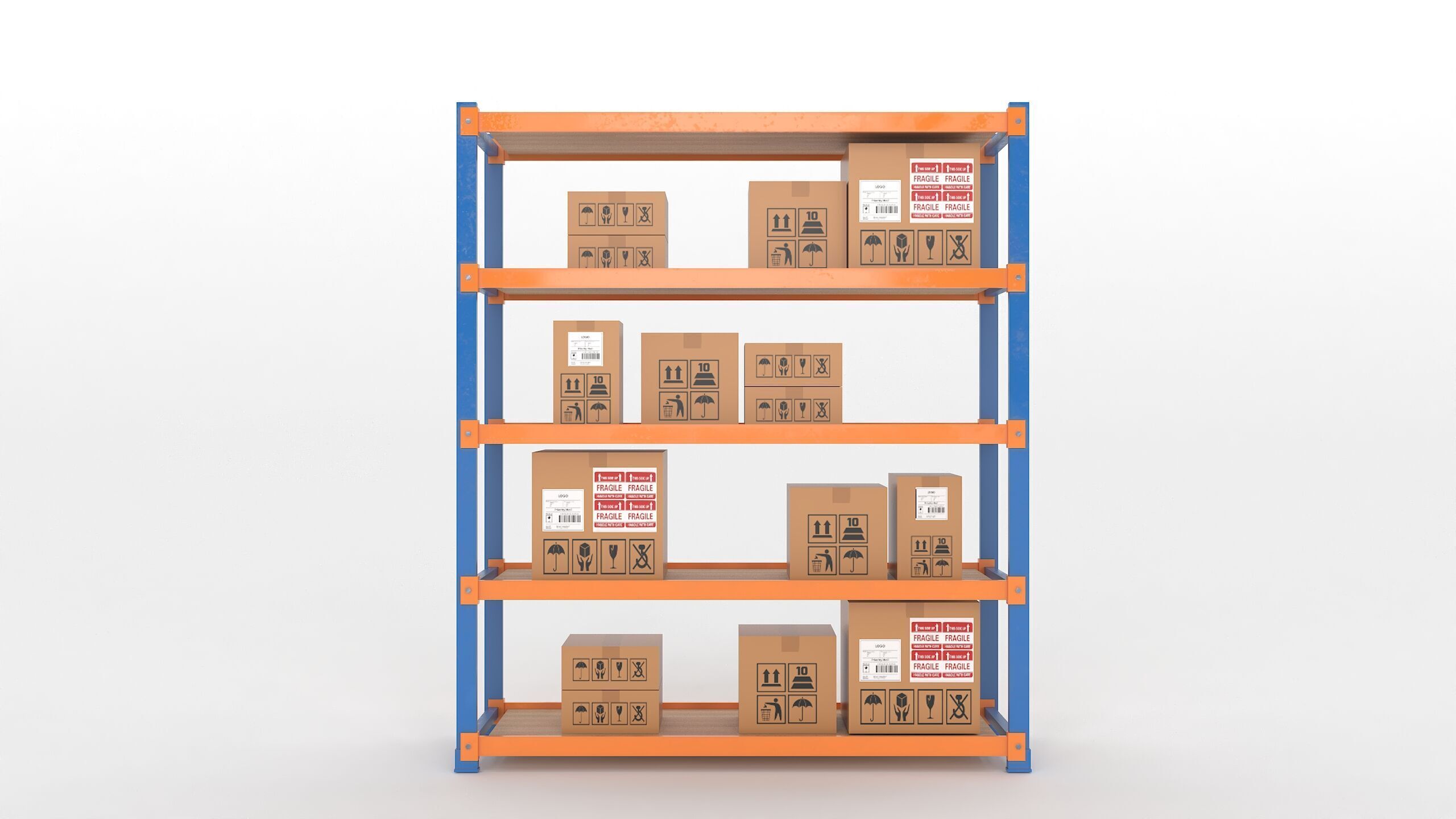 Industrial Warehouse Storage Rack 3D Model Low-poly 3D model_2