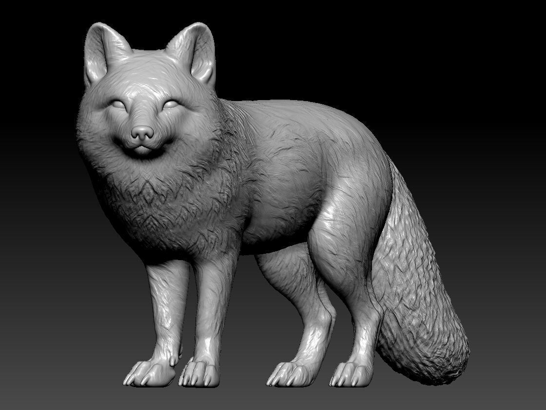 Arctic Fox model urban vibes 3D print model_2