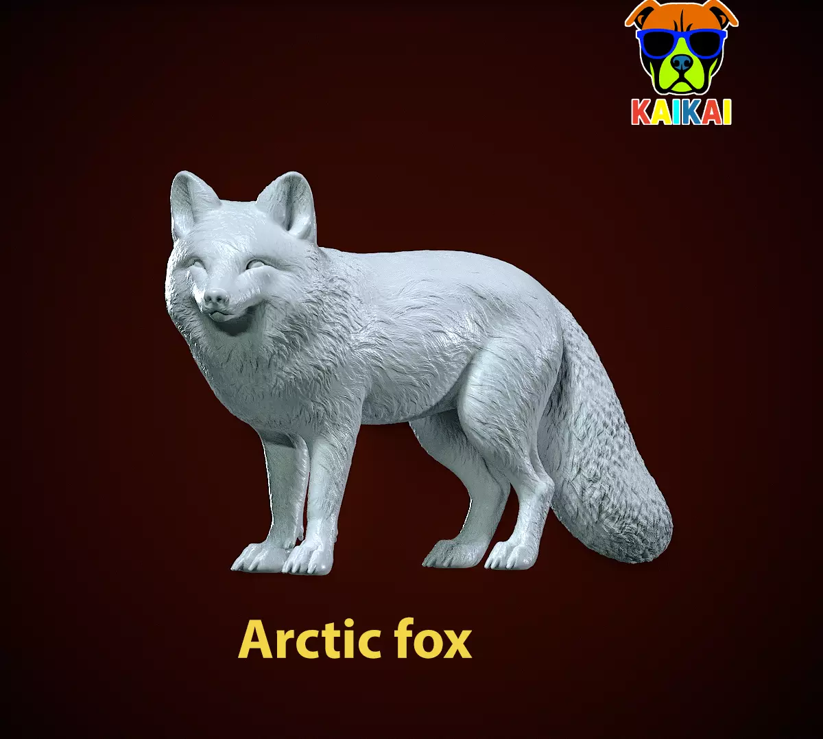 Arctic Fox model urban vibes 3D print model_0