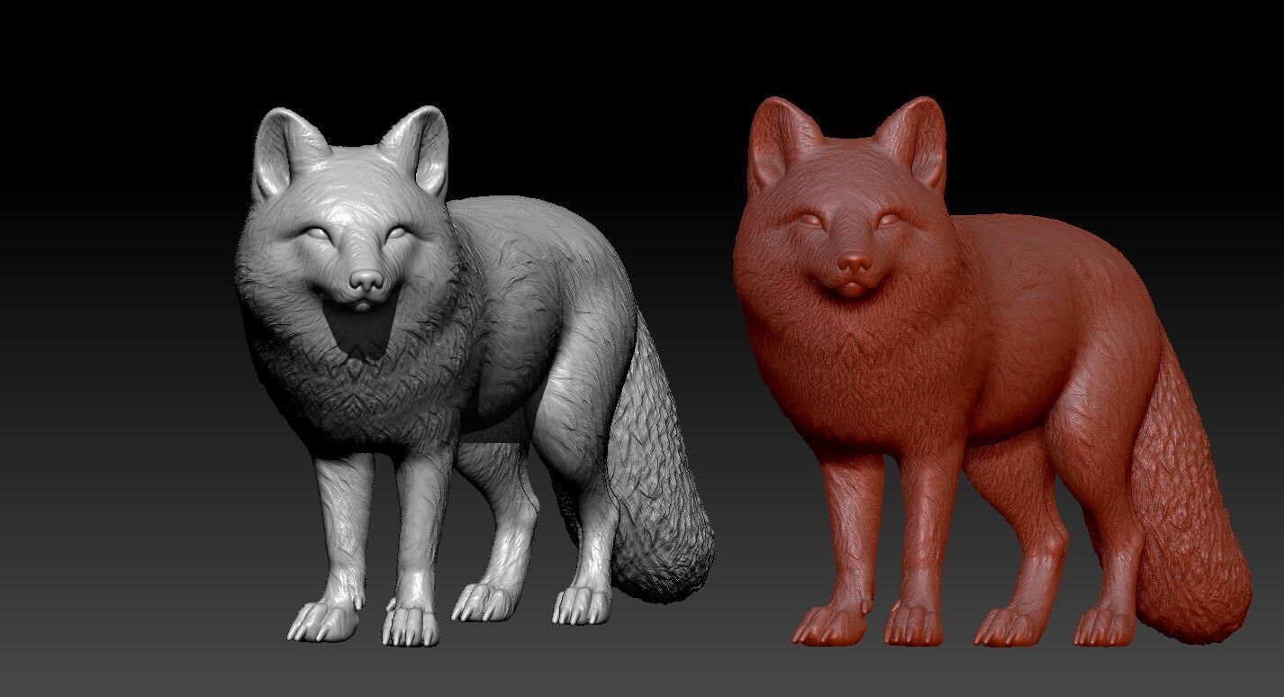 Arctic Fox model urban vibes 3D print model_1