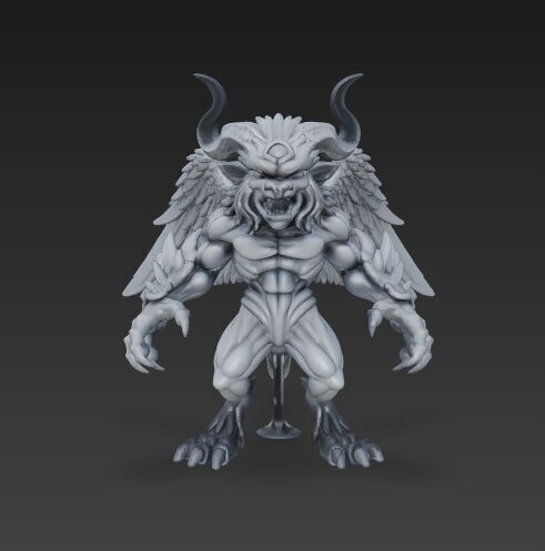 Hell Warden  Winged Demon Lord 3D Print Model 3D model_1