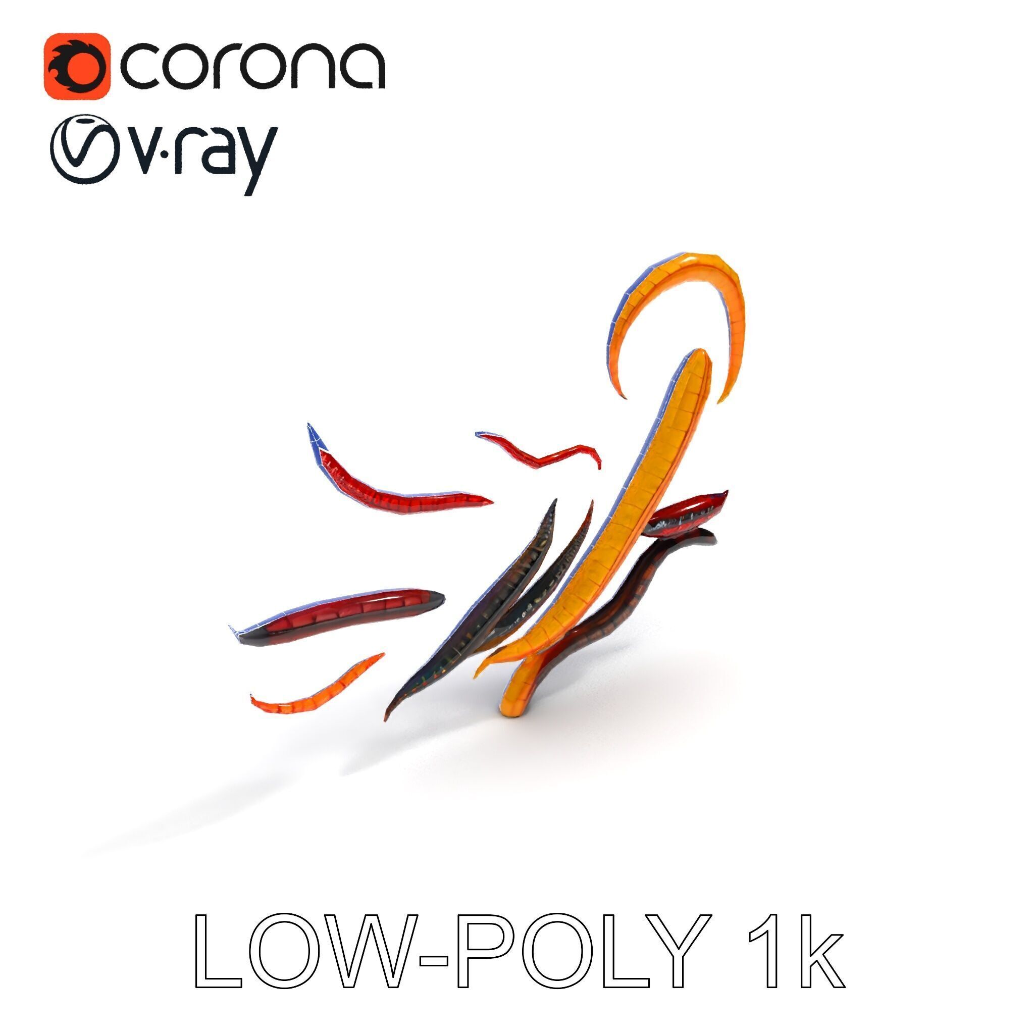 Realistic Centipede Model Pack Low-poly 3D model_7