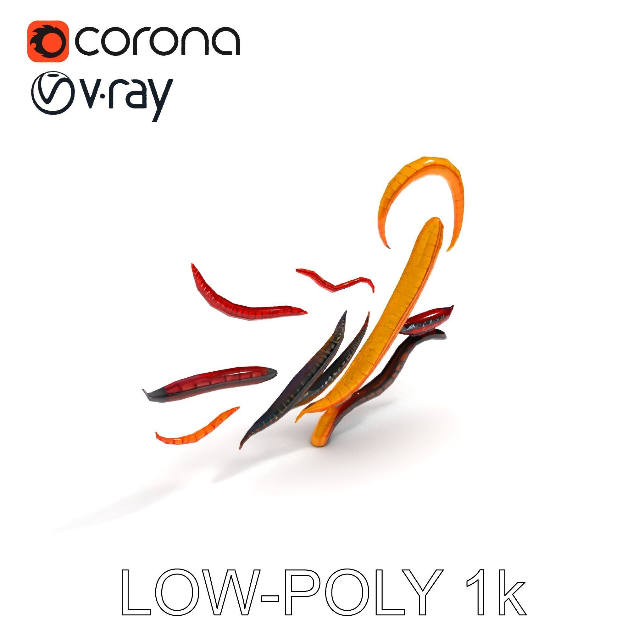 Realistic Centipede Model Pack Low-poly 3D model_12