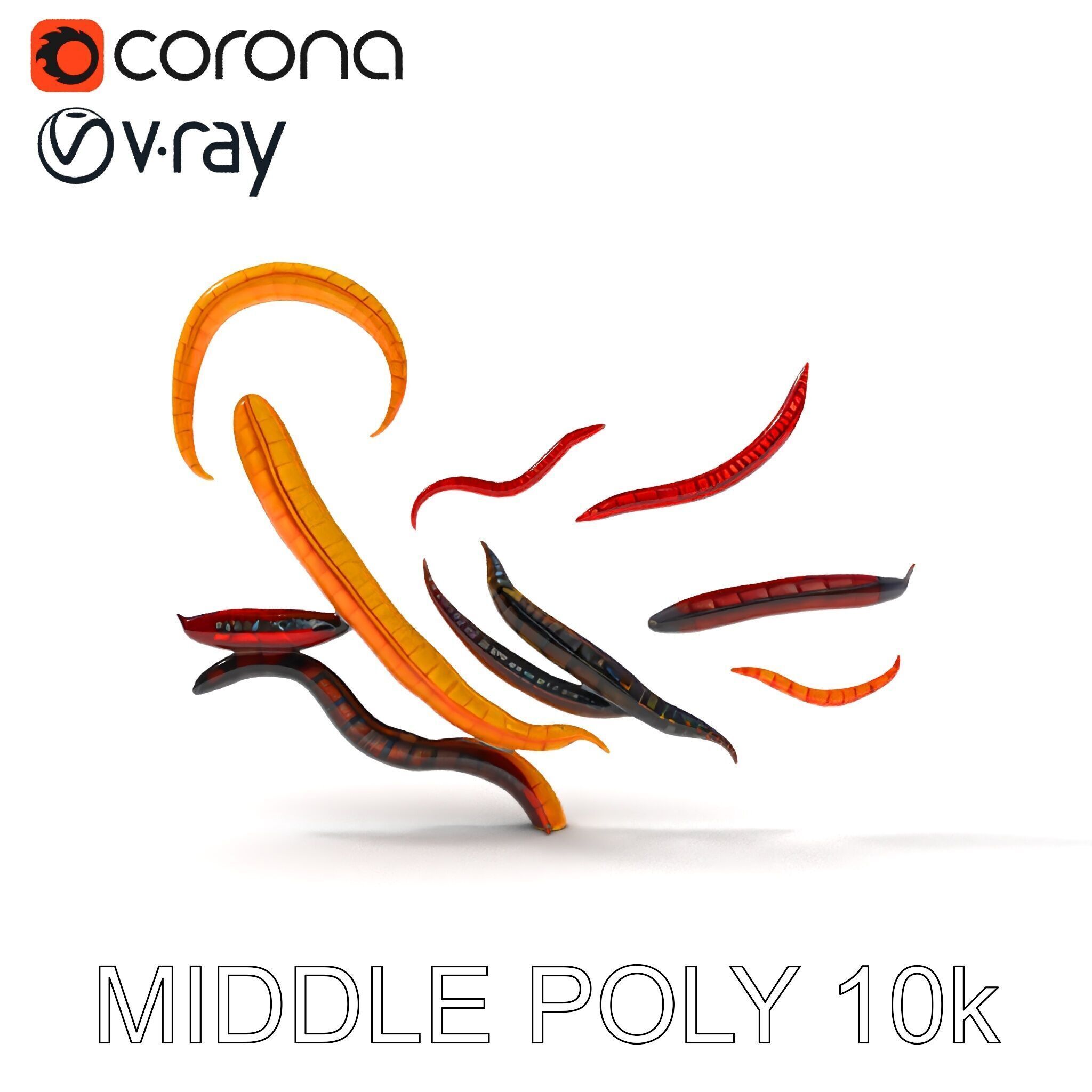 Realistic Centipede Model Pack Low-poly 3D model_6