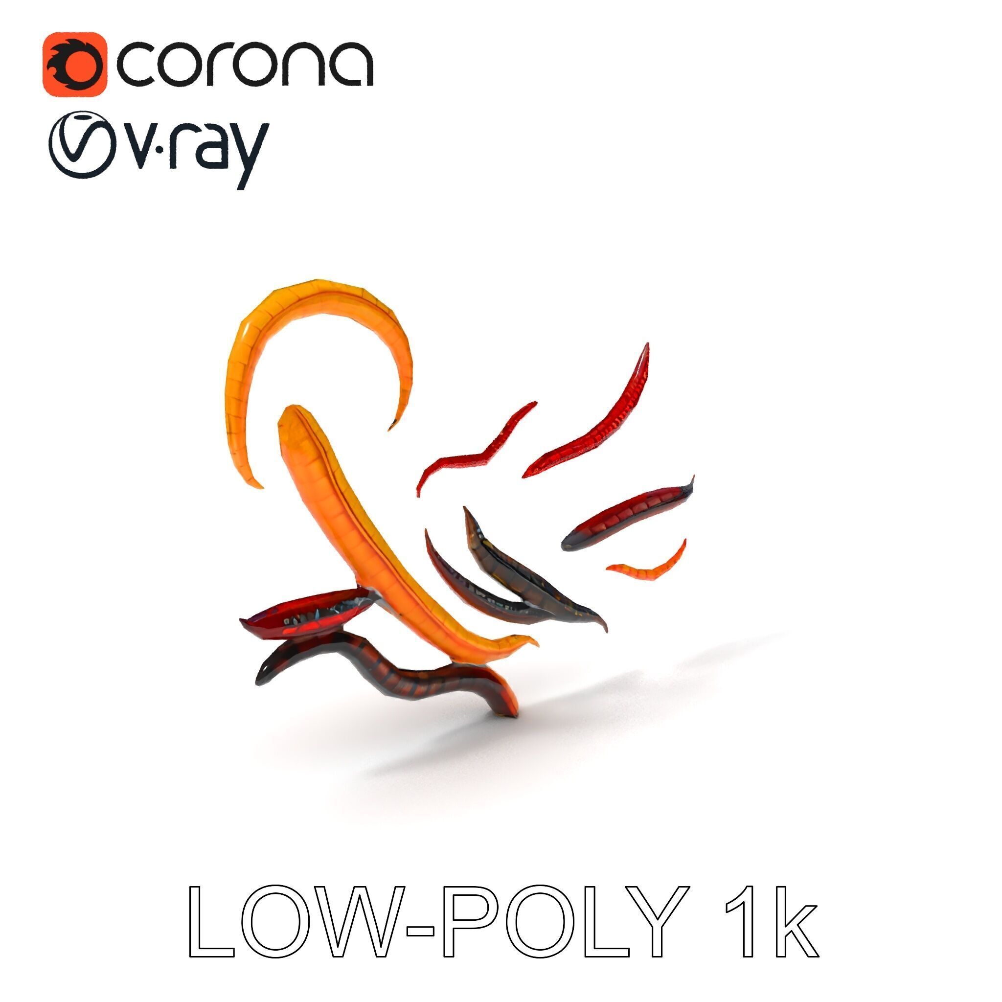 Realistic Centipede Model Pack Low-poly 3D model_15