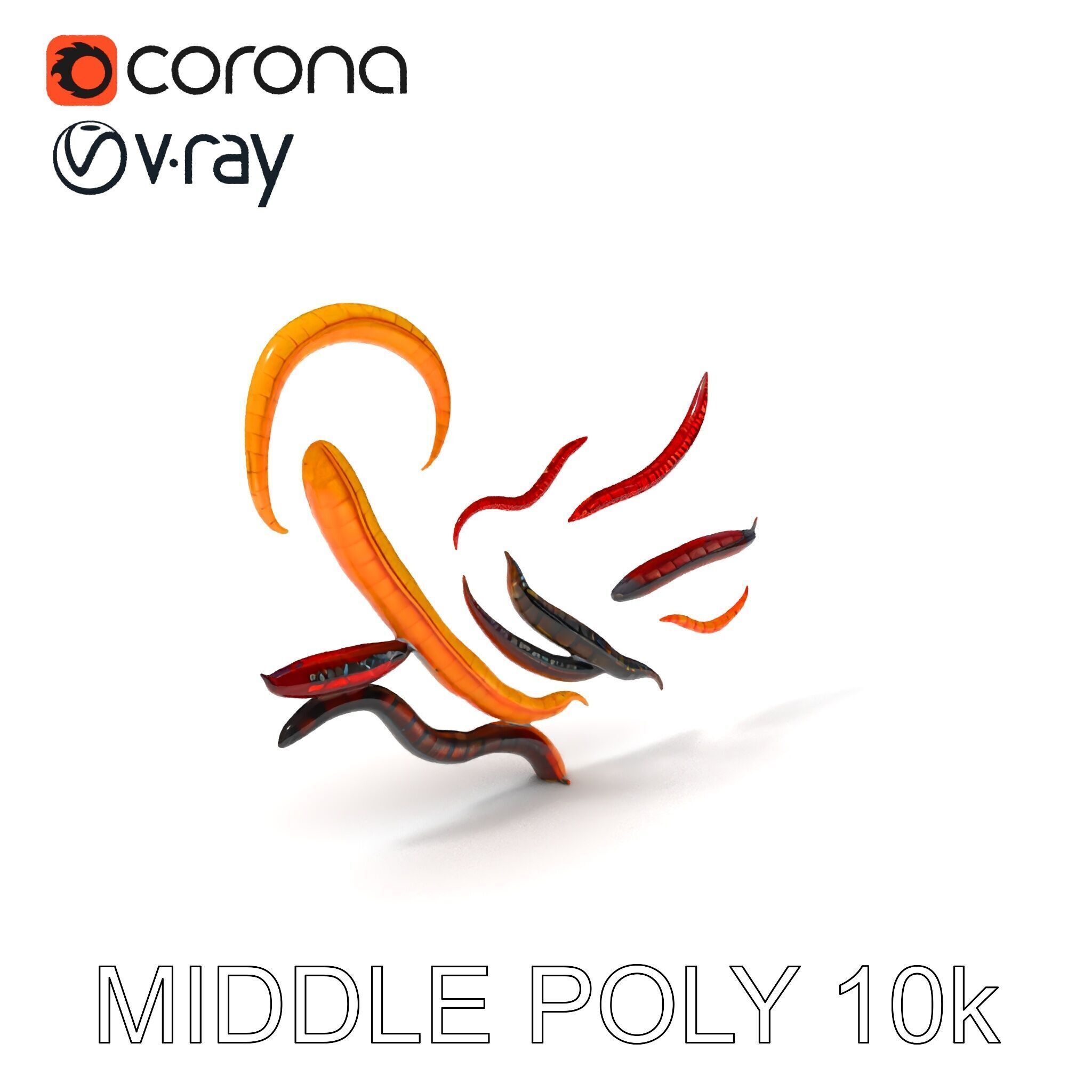 Realistic Centipede Model Pack Low-poly 3D model_30