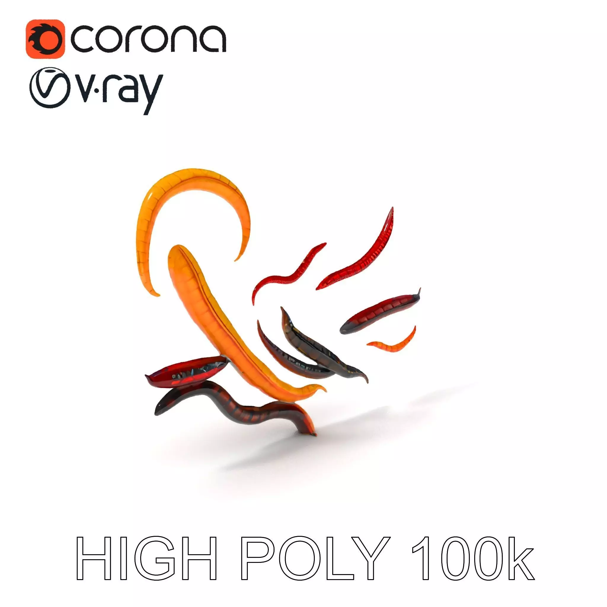 Realistic Centipede Model Pack Low-poly 3D model_0