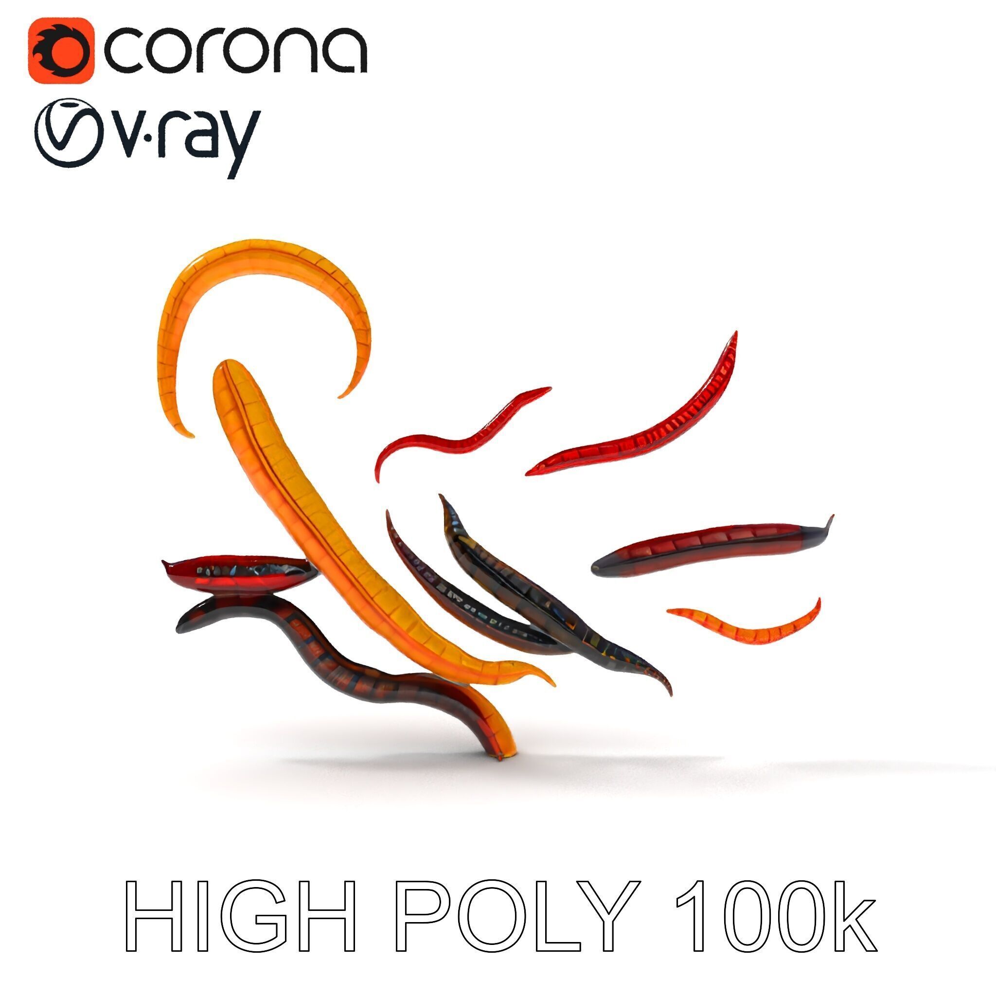 Realistic Centipede Model Pack Low-poly 3D model_26