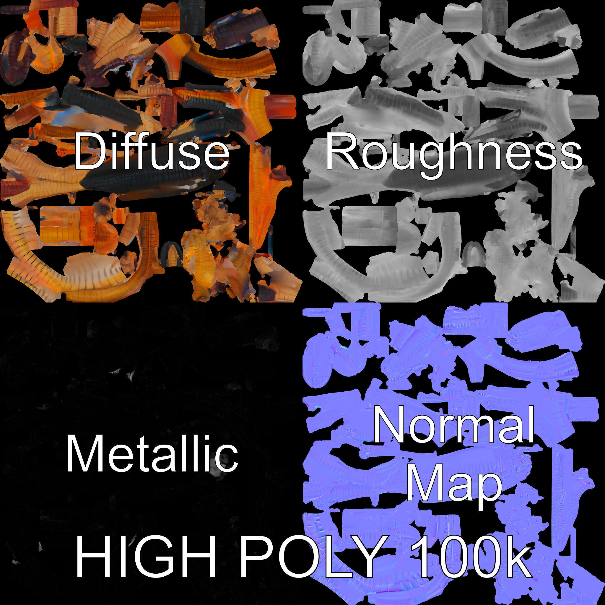 Realistic Worm Collection D Model Pack Low-poly 3D model_3