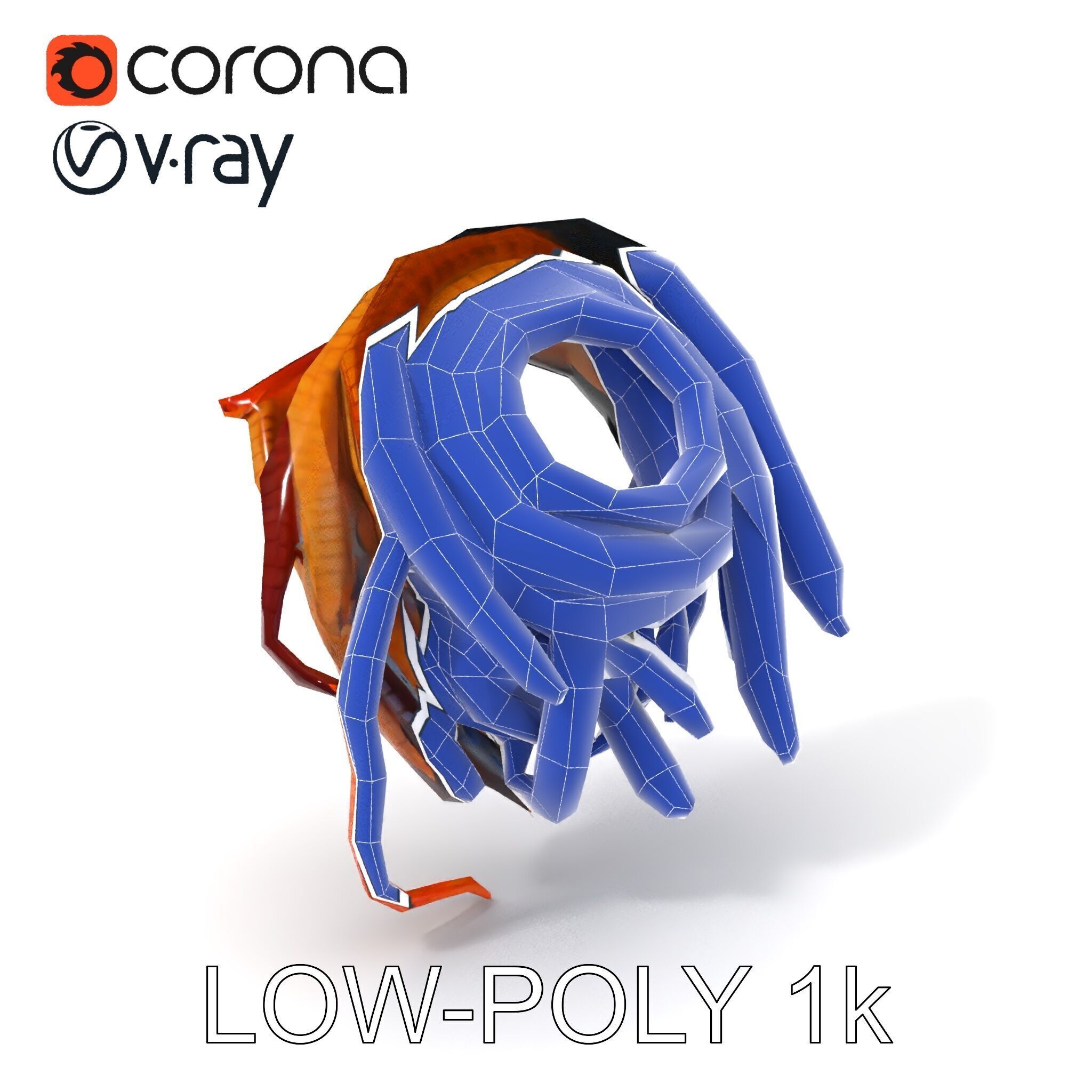 Realistic Worm Collection D Model Pack Low-poly 3D model_17