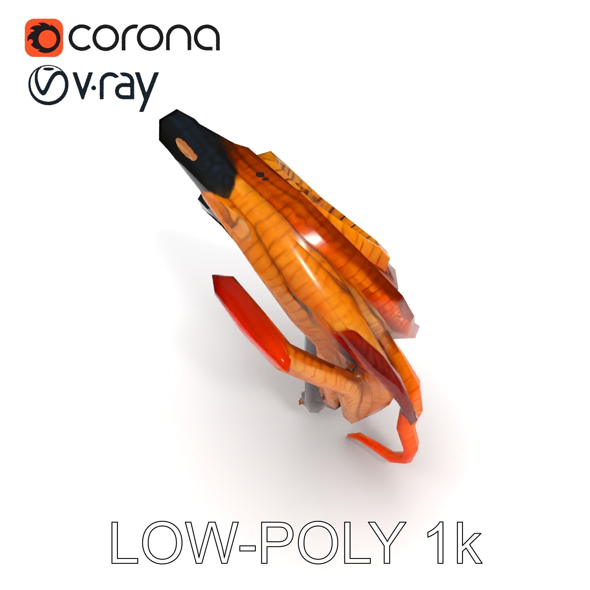 Realistic Worm Collection D Model Pack Low-poly 3D model_34