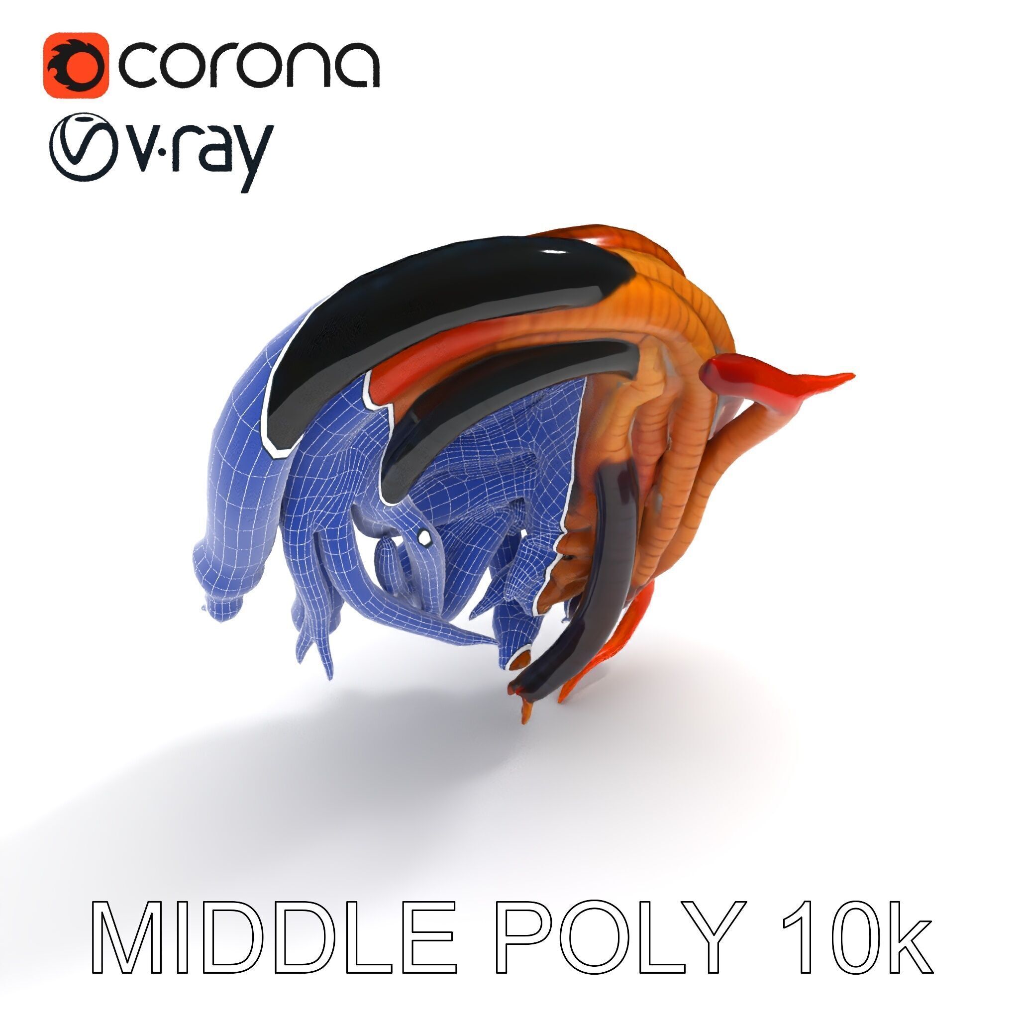 Realistic Worm Collection D Model Pack Low-poly 3D model_28