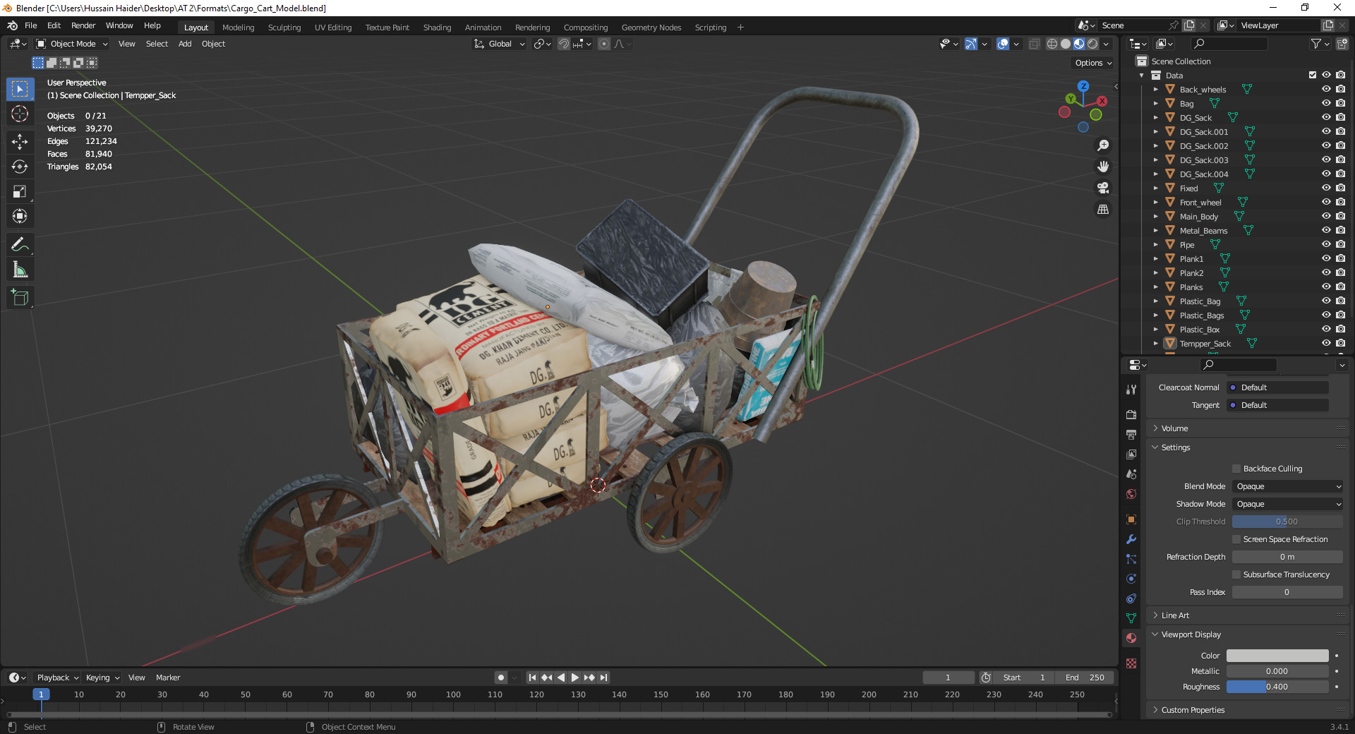 Cargo Cart Low-poly 3D model_12