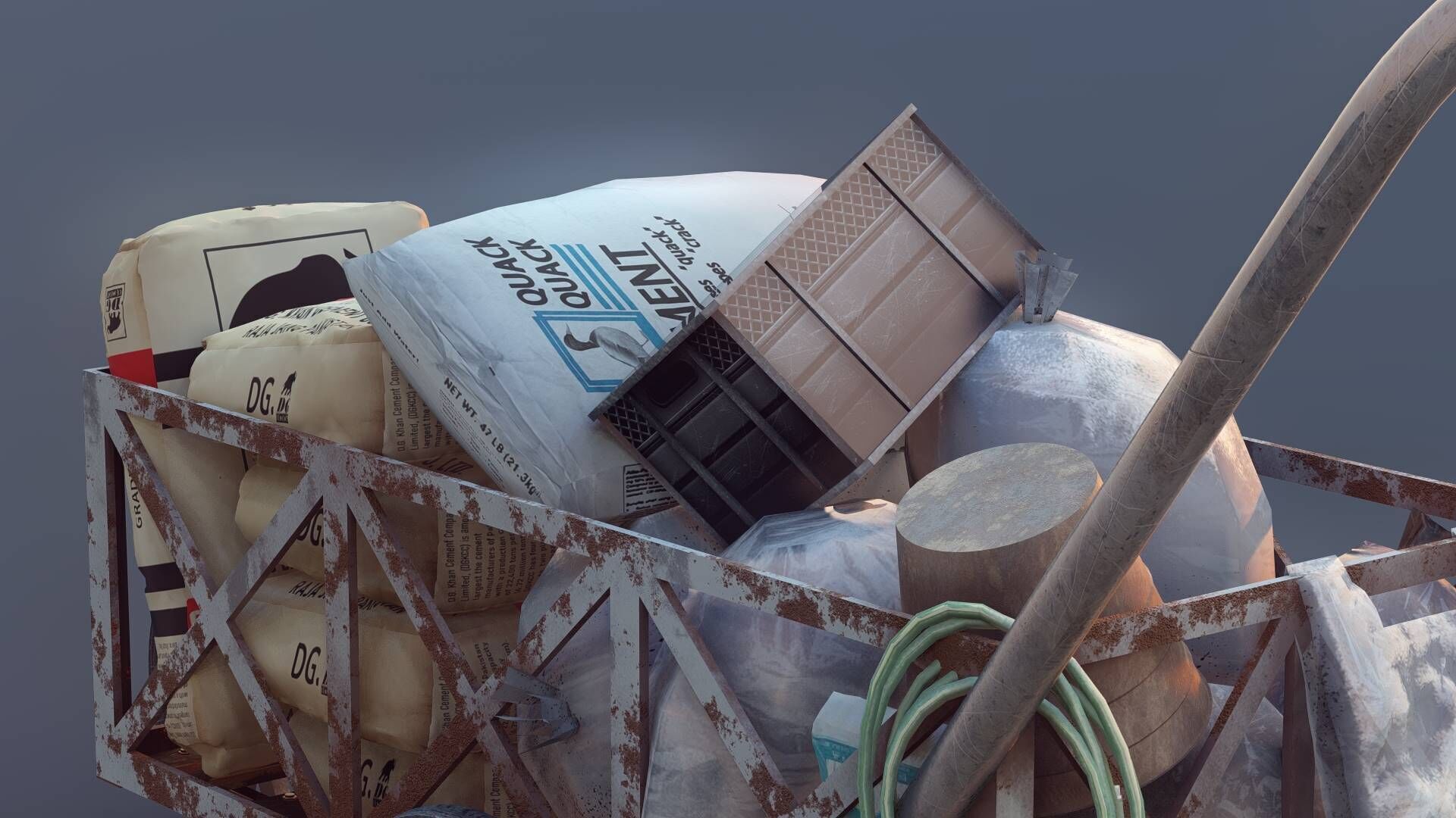 Cargo Cart Low-poly 3D model_7