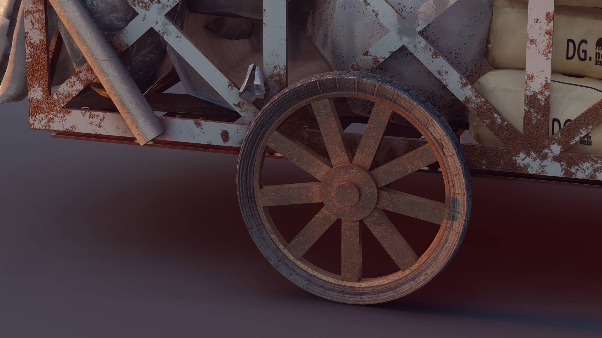 Cargo Cart Low-poly 3D model_11