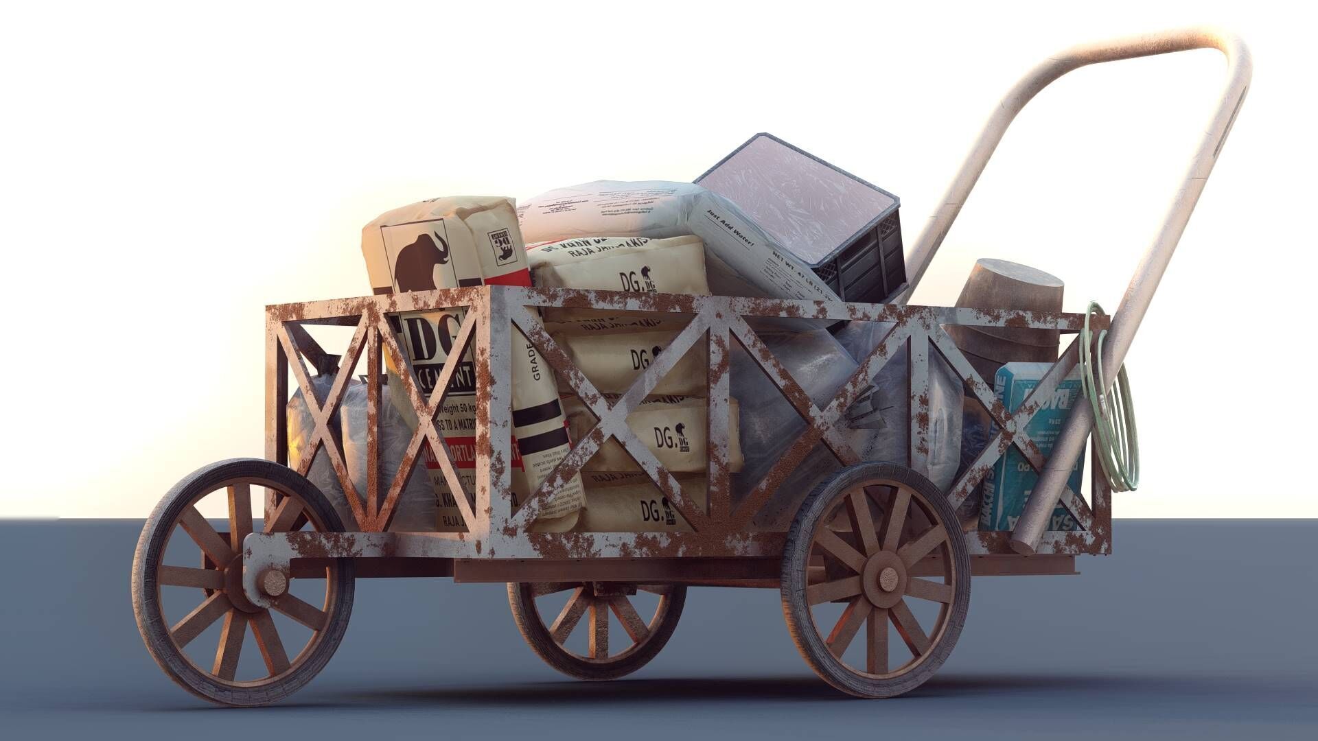 Cargo Cart Low-poly 3D model_8