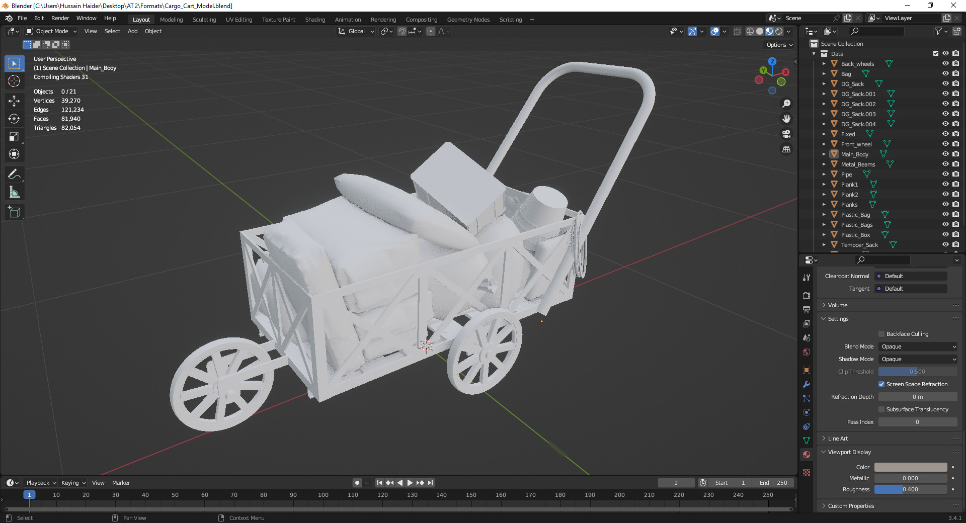 Cargo Cart Low-poly 3D model_3