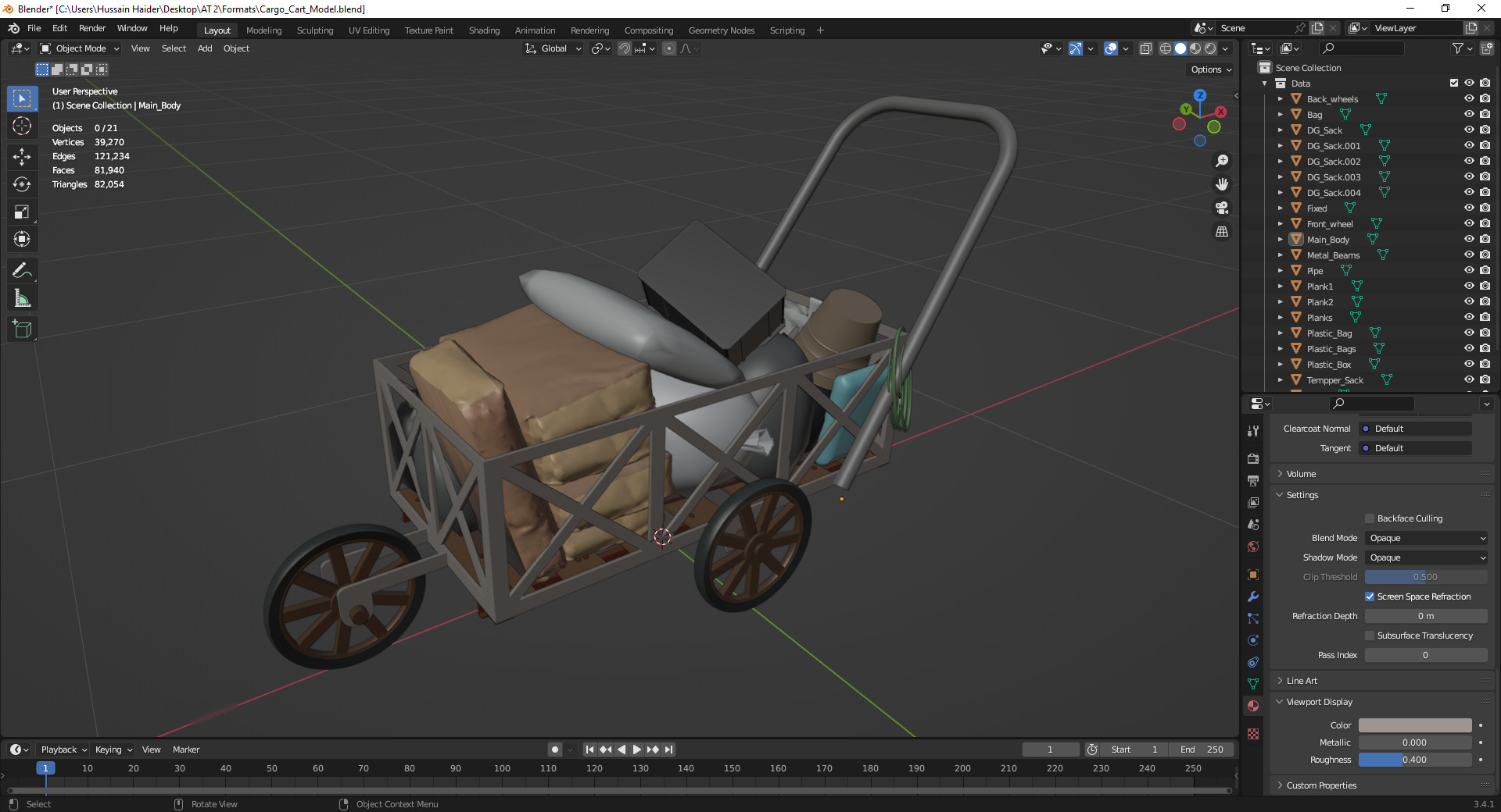 Cargo Cart Low-poly 3D model_13