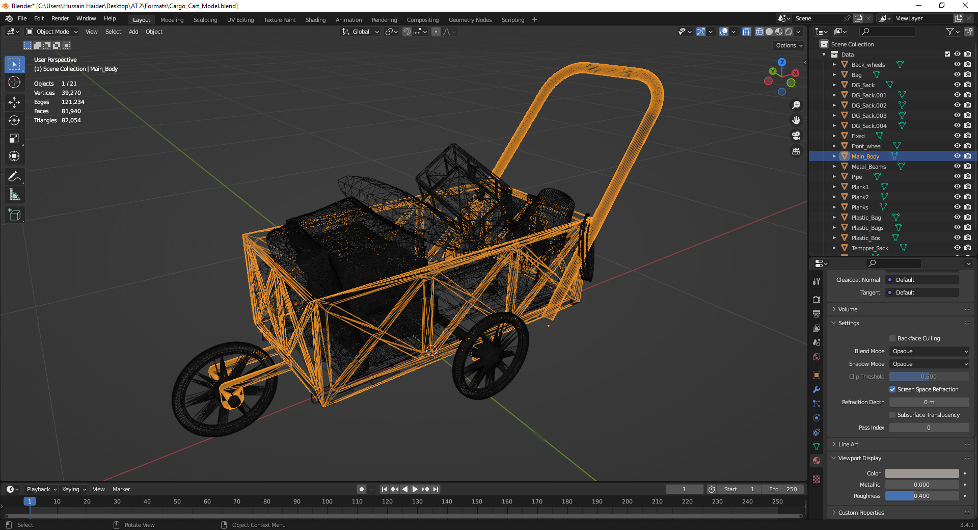 Cargo Cart Low-poly 3D model_1