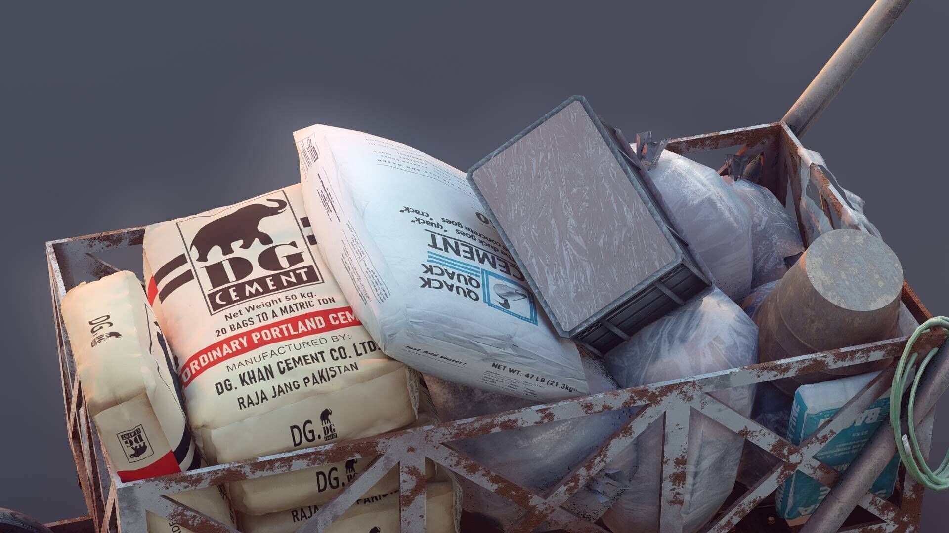 Cargo Cart Low-poly 3D model_4