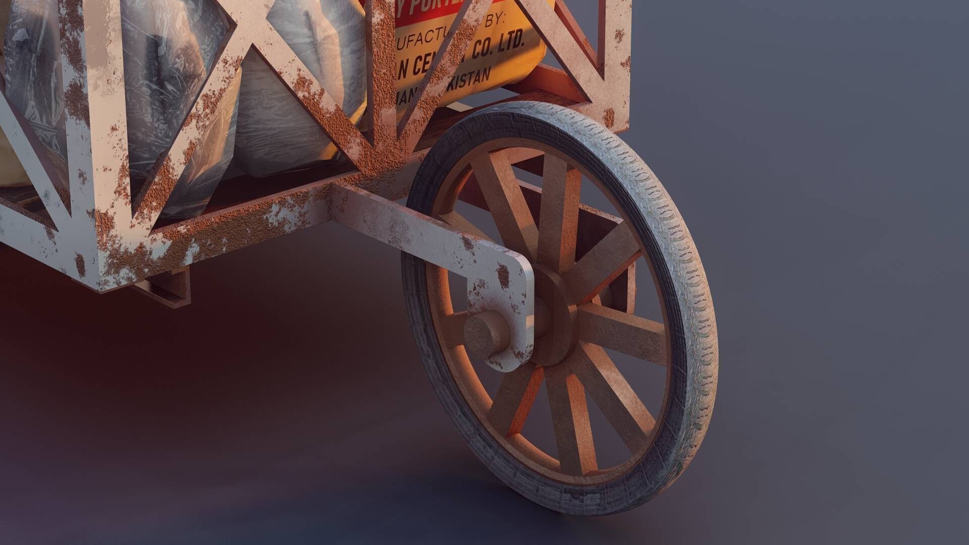 Cargo Cart Low-poly 3D model_10