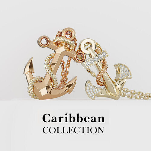 Andalus Anchor Pendant 3D Model for Jewelry Production  3D print model