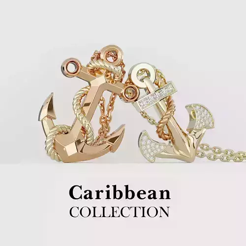 Andalus Anchor Pendant 3D Model for Jewelry Production  3D print model