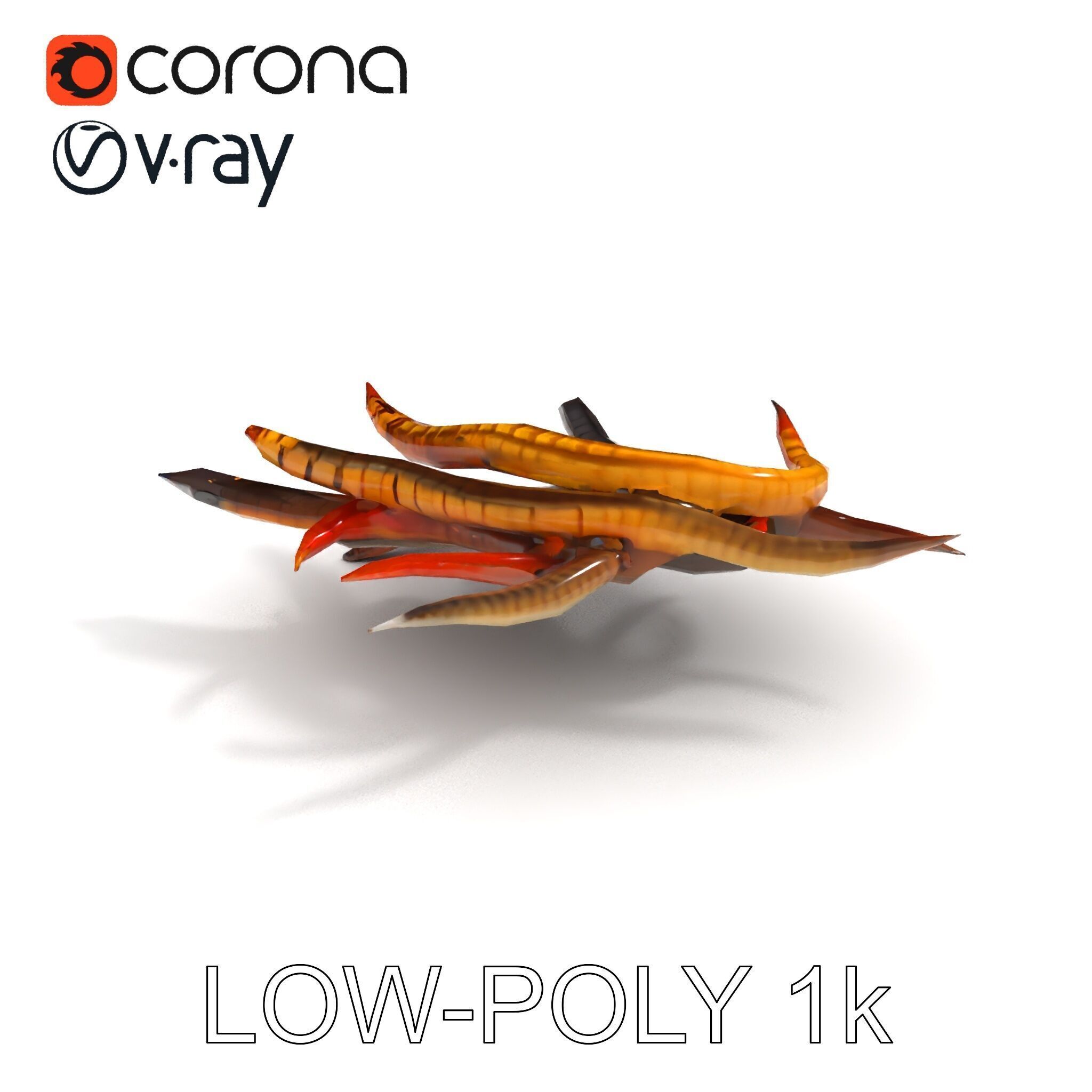Colorful Centipede Model Pack Low-poly 3D model_21