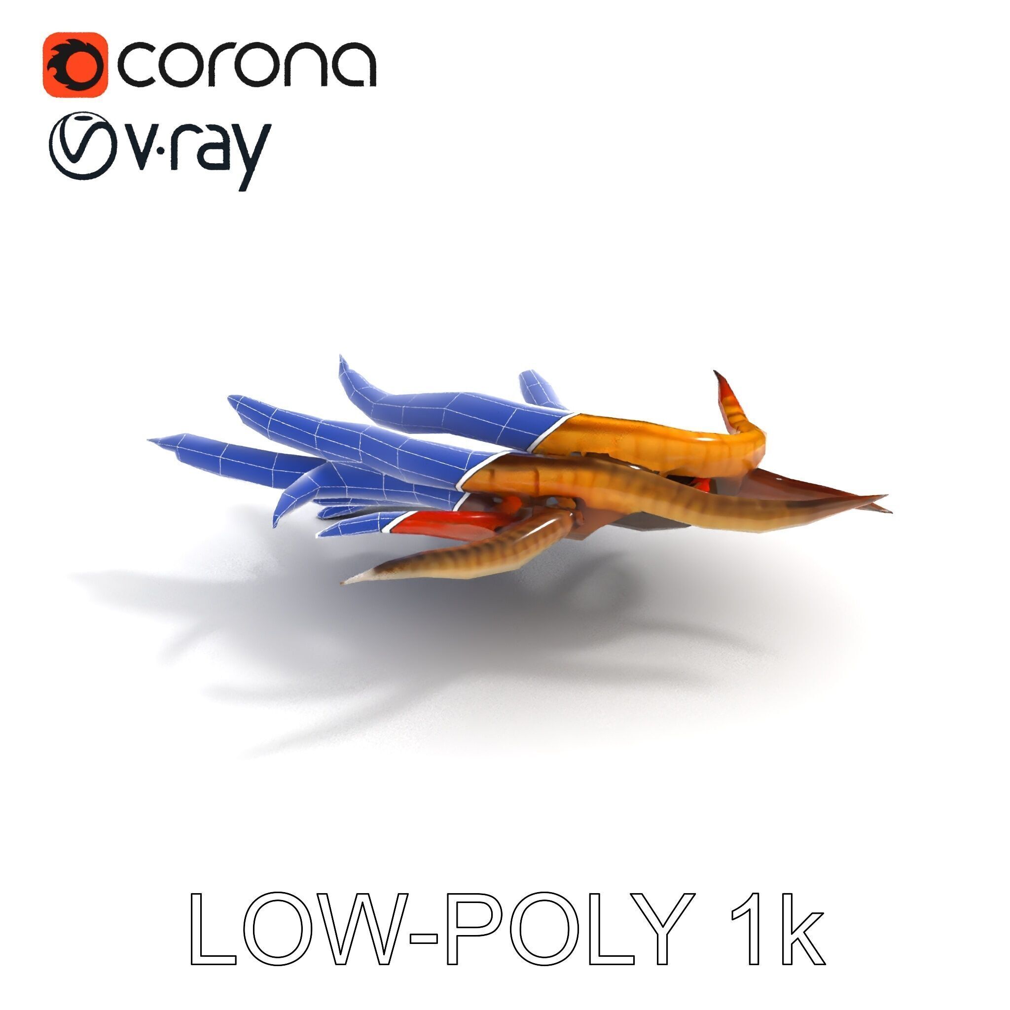 Colorful Centipede Model Pack Low-poly 3D model_25