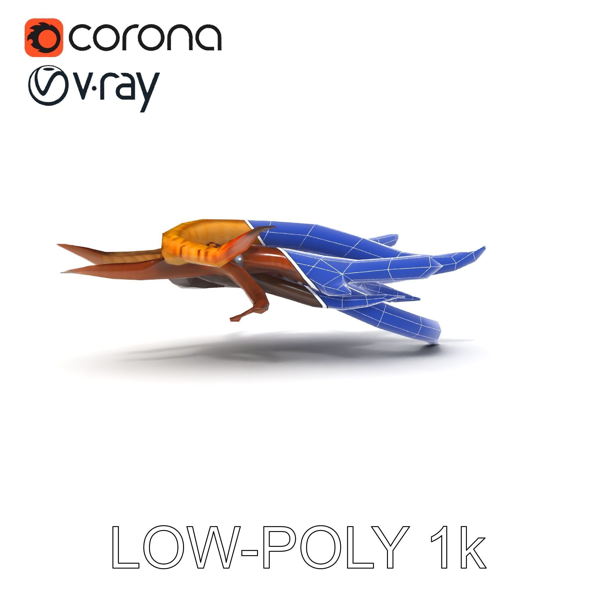 Colorful Centipede Model Pack Low-poly 3D model_28