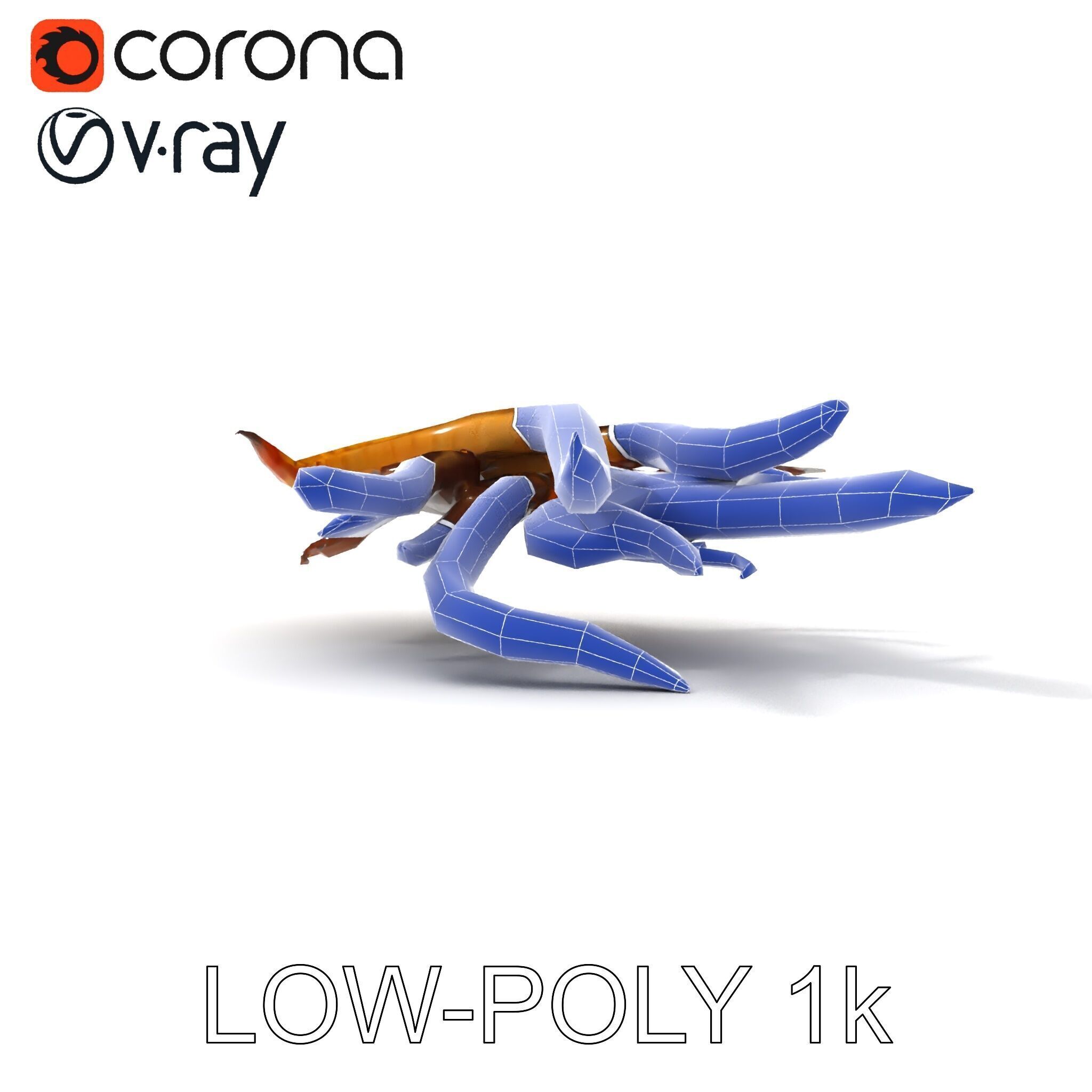 Colorful Centipede Model Pack Low-poly 3D model_10