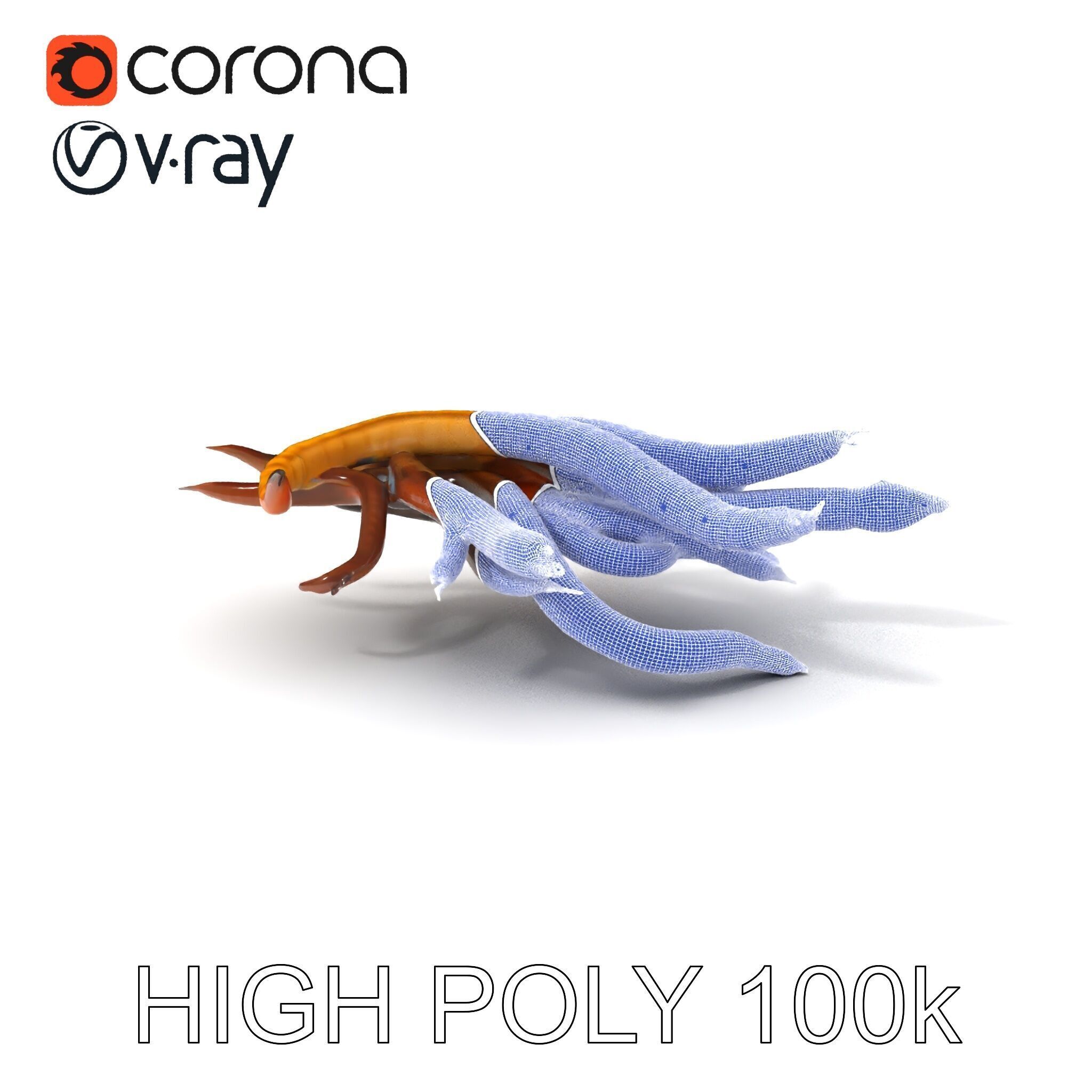 Colorful Centipede Model Pack Low-poly 3D model_4